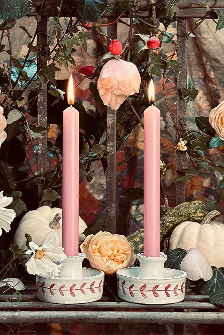 S&B Set of 2 Straight Candles in Pink, 25cm