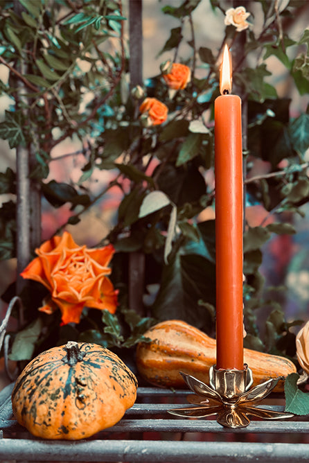 S&B Set of 2 Straight Candles in Terracotta, 25cm