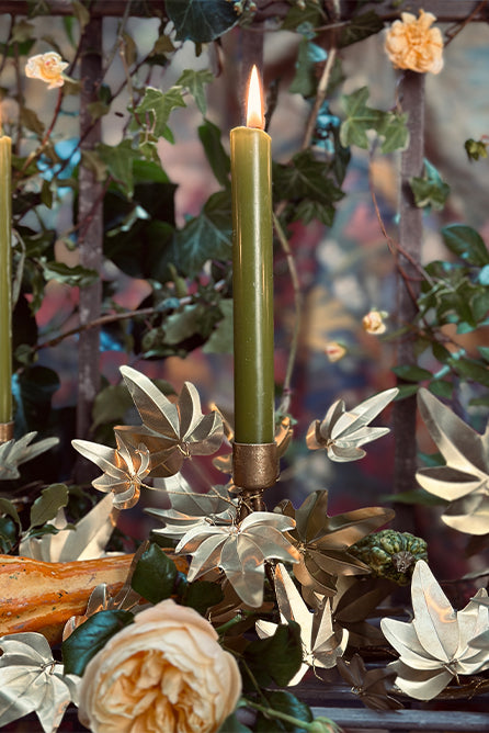 S&B Set of 2 Tapered Candles in Gold, 25cm