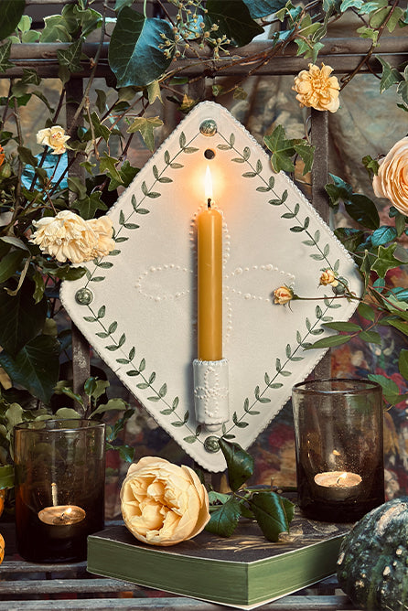 S&B Set of 2 Straight Candles in Ivory, 25cm