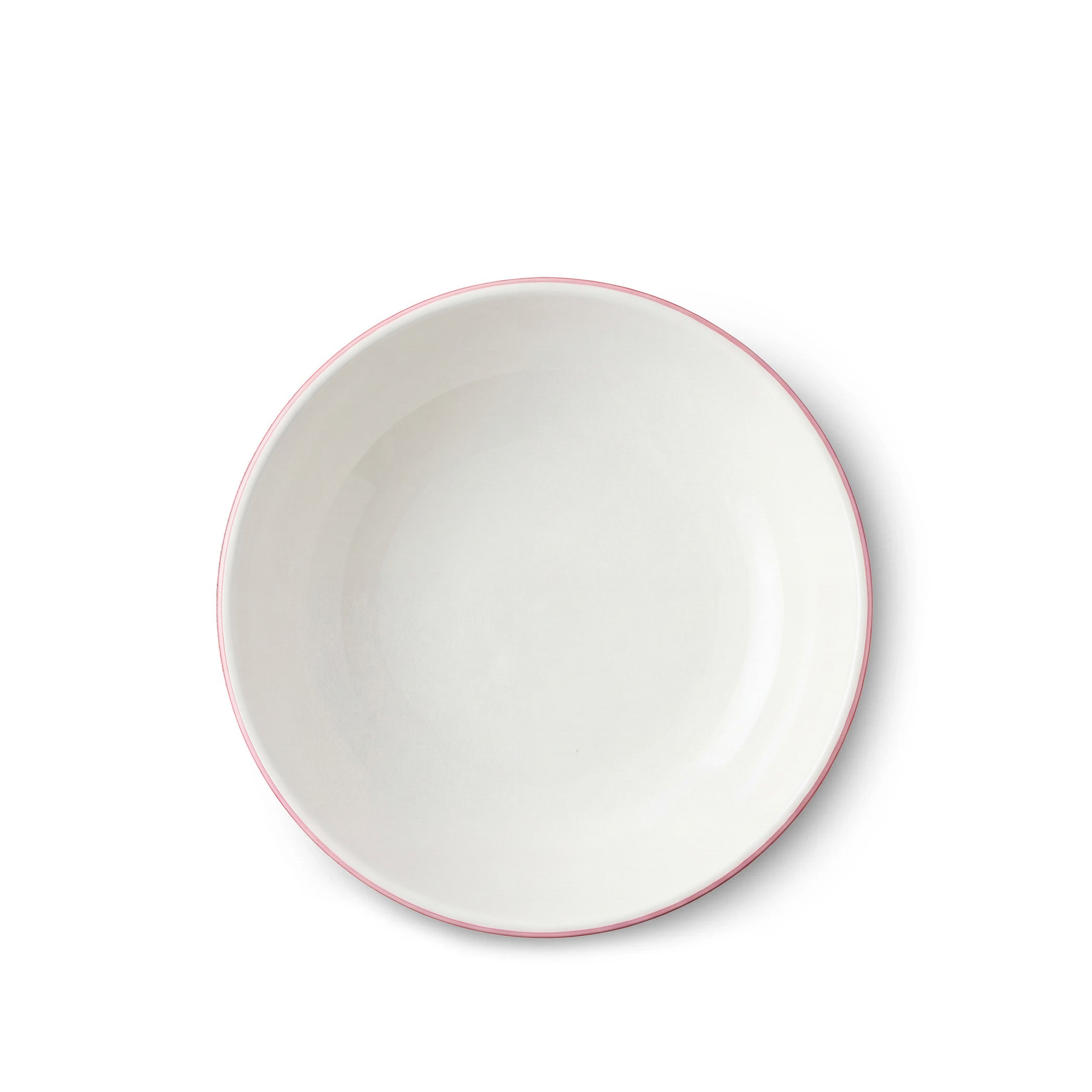 Rattan Effect Hand-Painted Bordeaux Rim Salad Bowl, 27.5cm