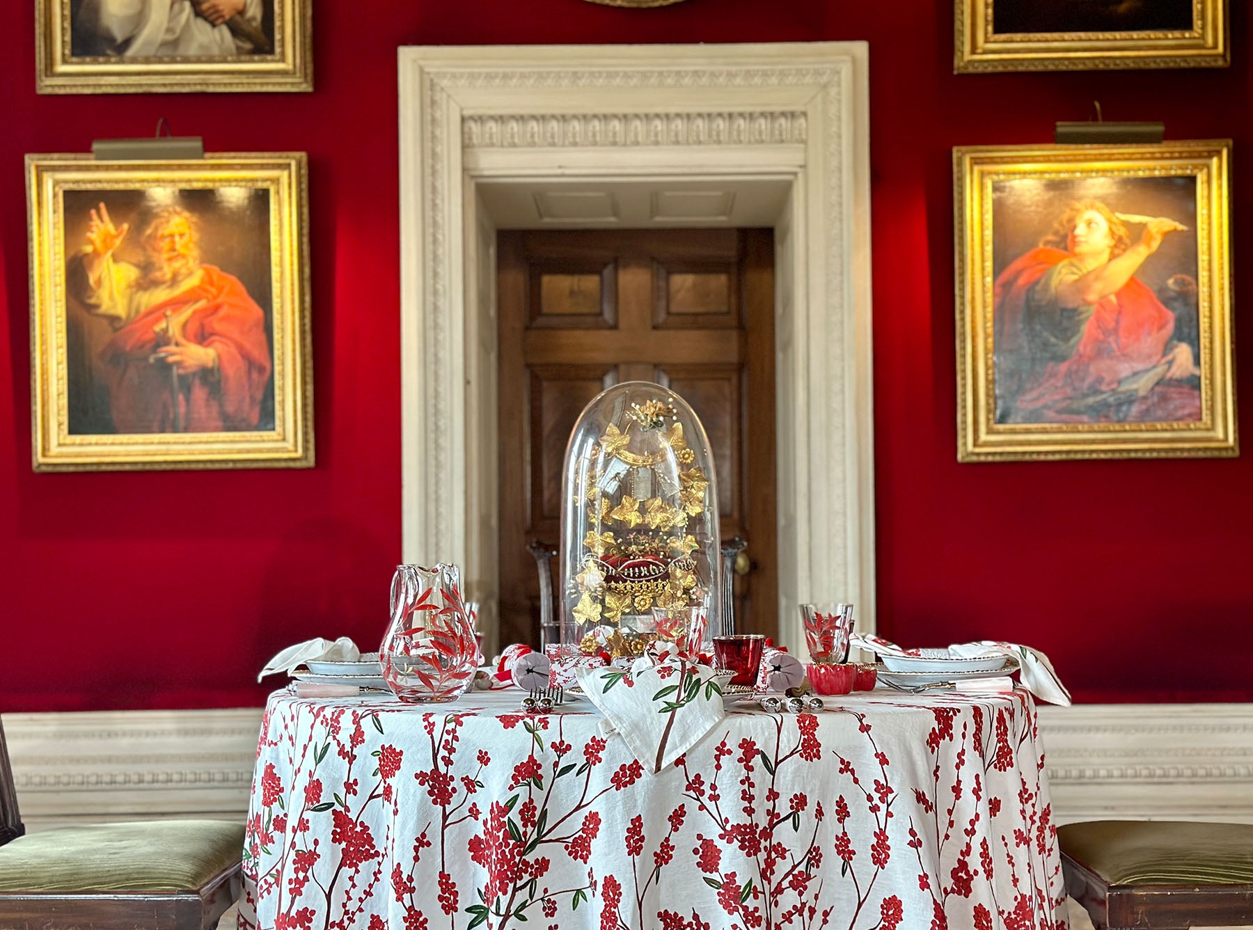 Olive Leaf Burgundy & Gold Dragonfly Jug