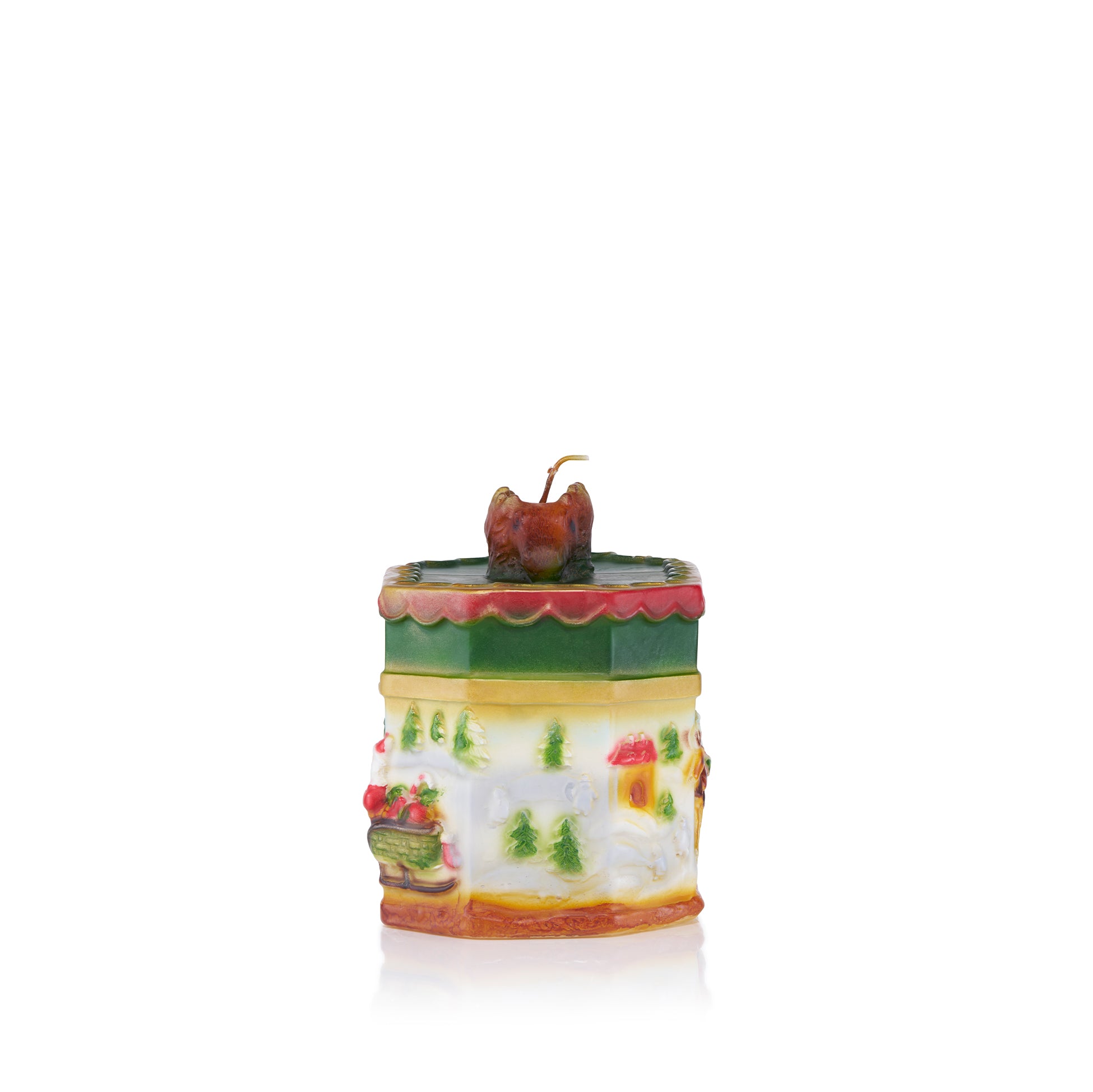 Reindeer Trinket Box Decorative Candle, H.14 Ø10.5cm
