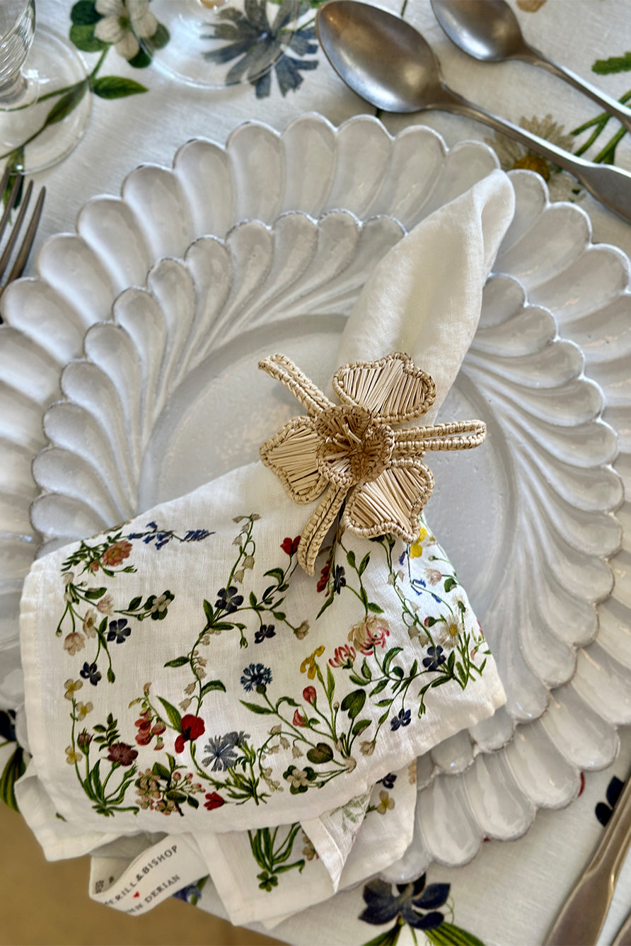 S&B x John Derian 'Botanical Wildflower' Round Linen Tablecloth, 260cm