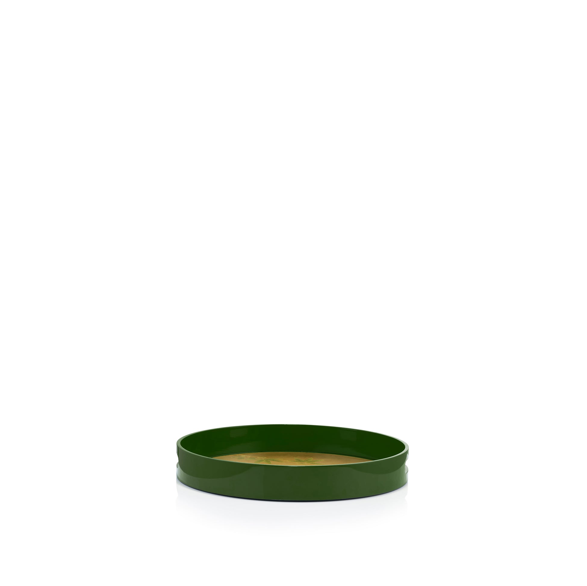 Gold Leaf 'Passiflora' Round Lacquered Tray, 35cm