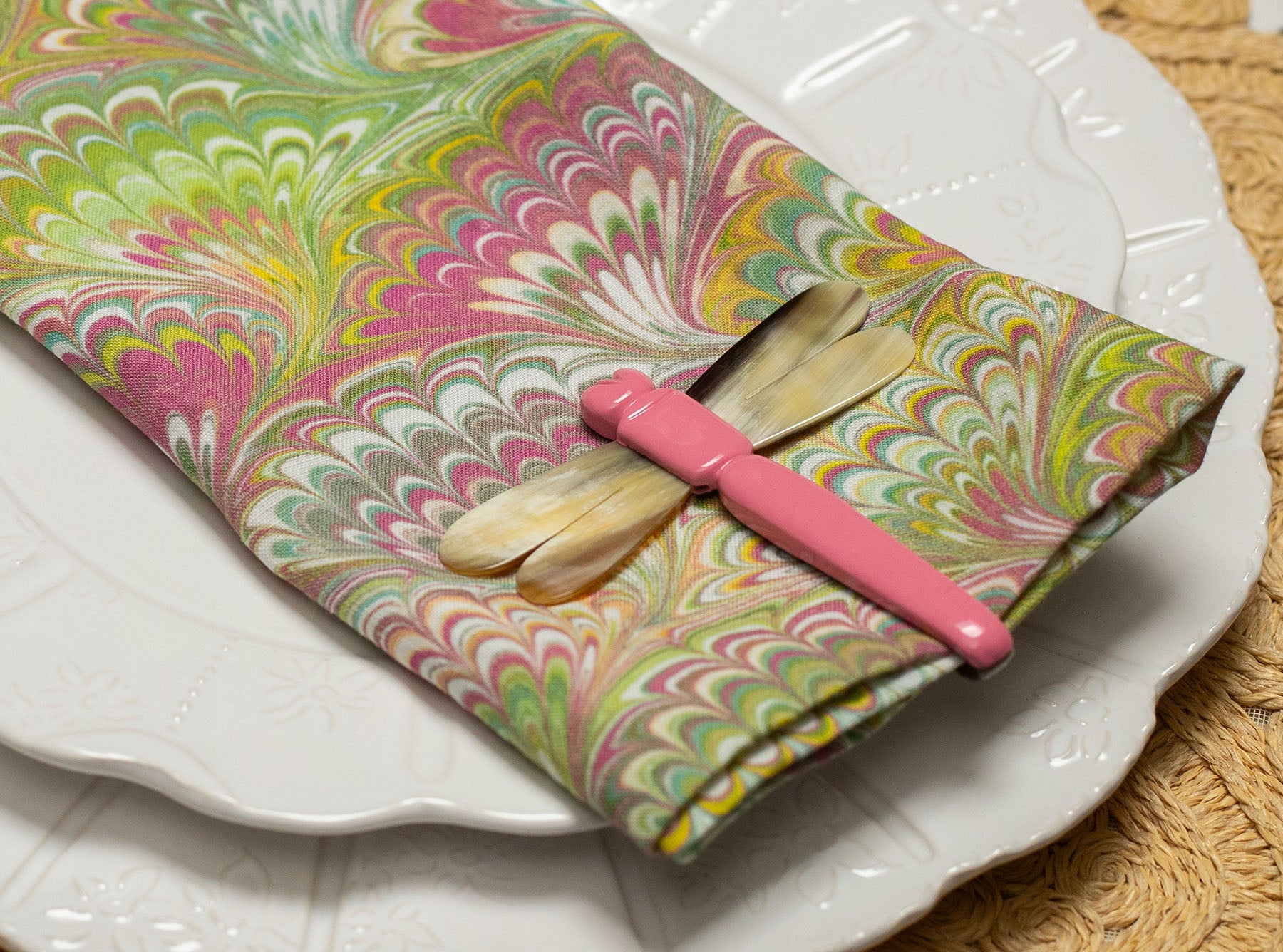 S&B Dragonfly Pink Napkin Clip