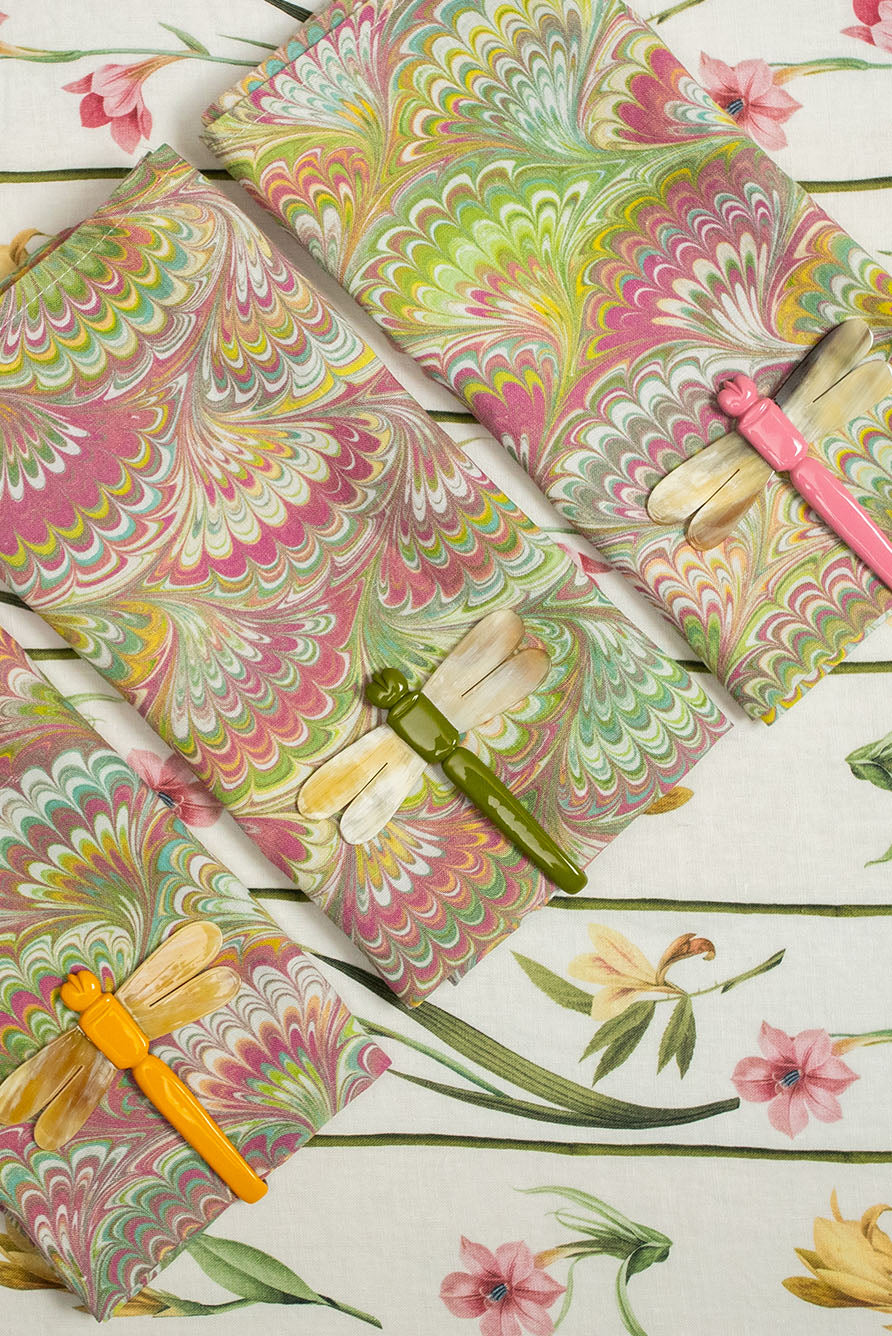 S&B Dragonfly Yellow Napkin Clip