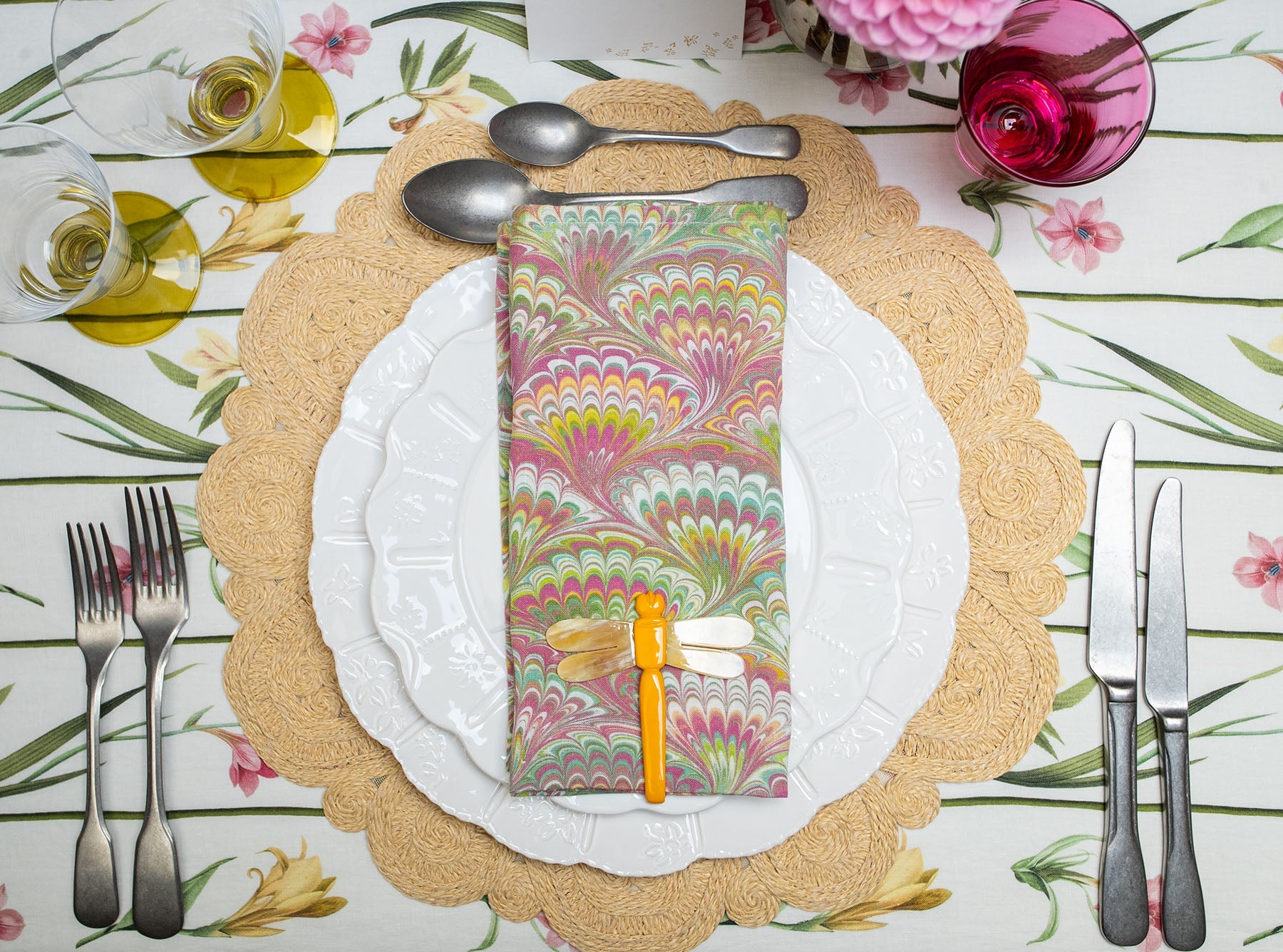 S&B Dragonfly Yellow Napkin Clip