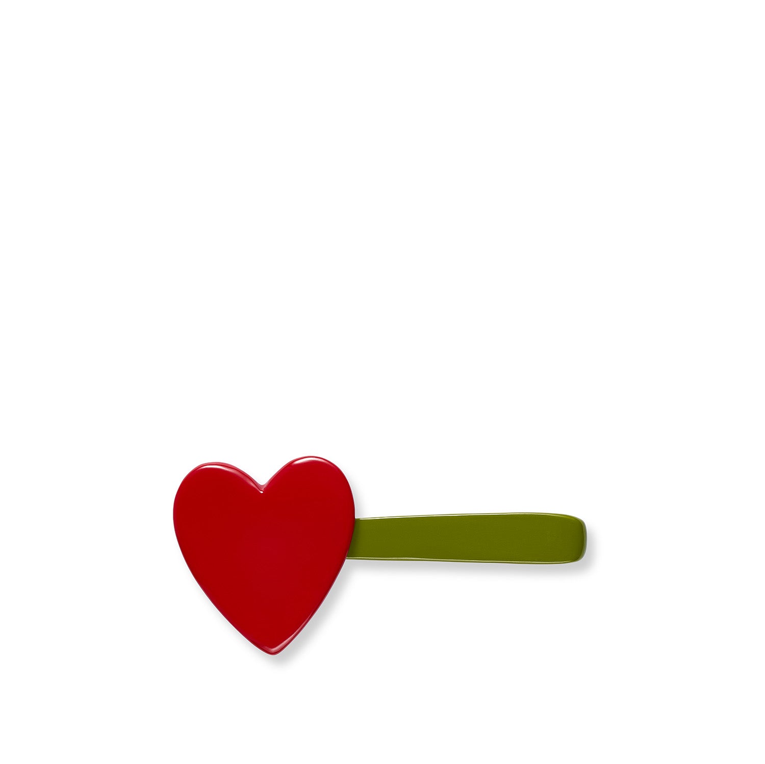 S&B Red Heart Green Napkin Clip