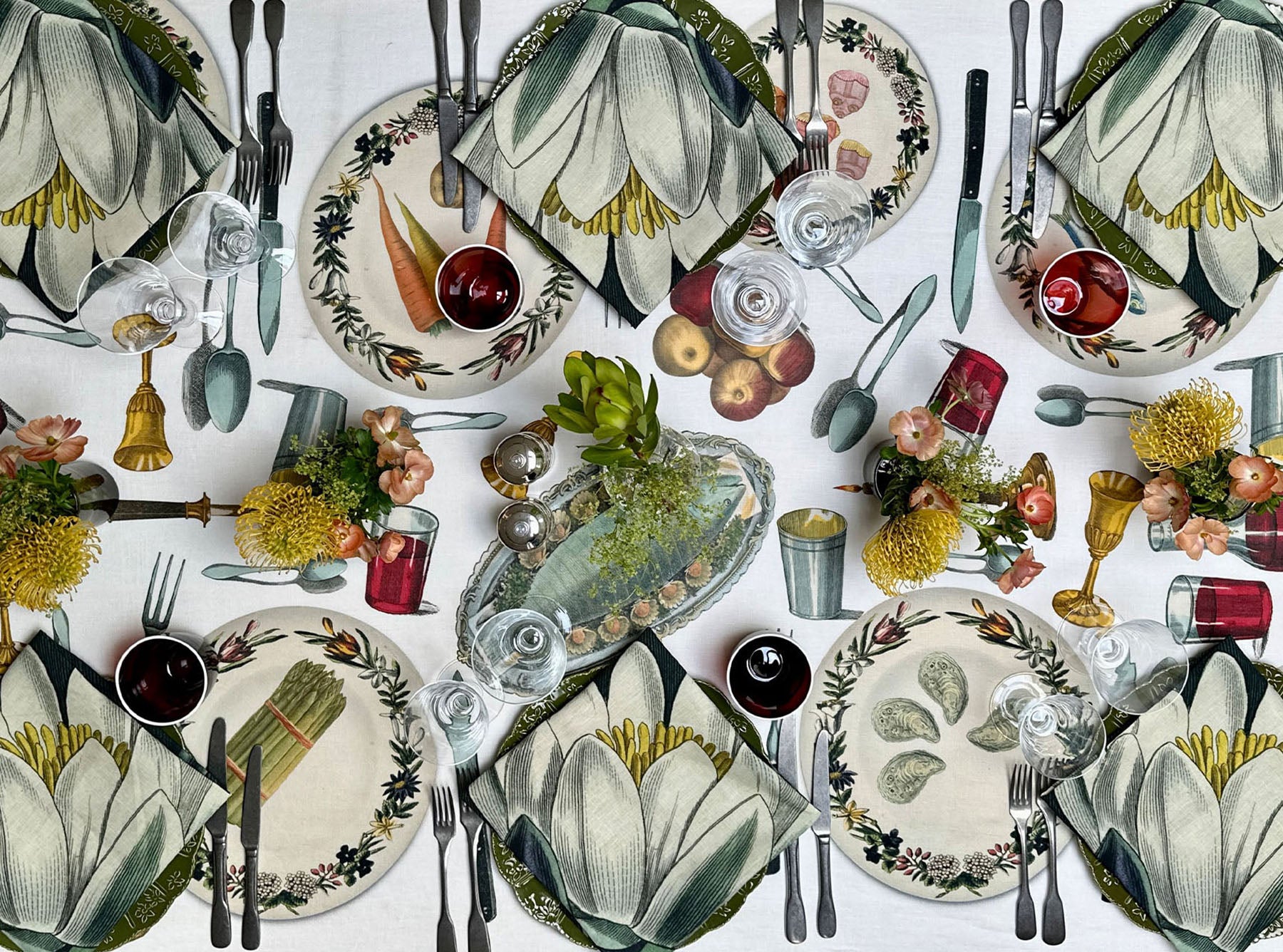 Set of 6 S&B x John Derian Mix Linen Napkins, 50x50cm