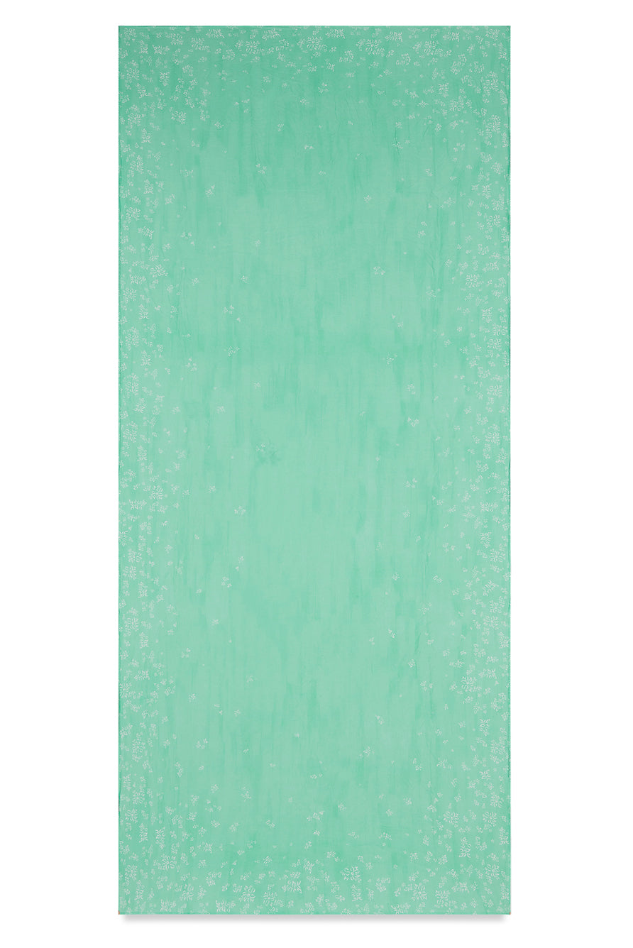 'S&Bee Falling Flower' Linen Tablecloth in Celadon Blue