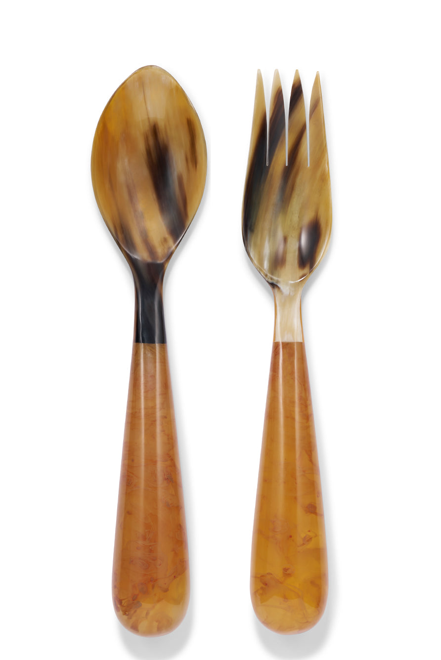 Pair of Resin Salad Servers in Sand, 33cm