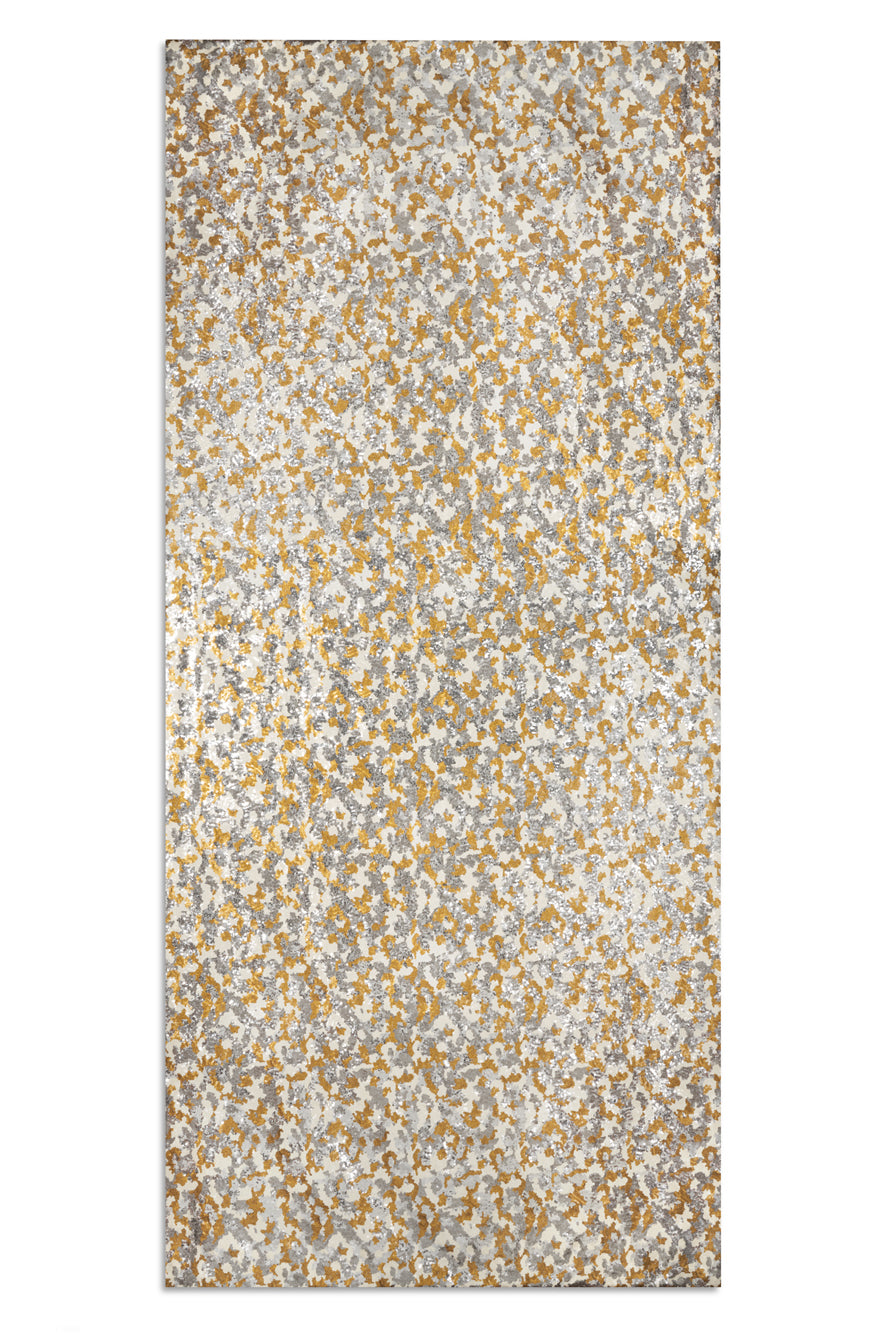 S&B Couture: 'London Plane' Sequin Table Gown in Gold, Silver and White