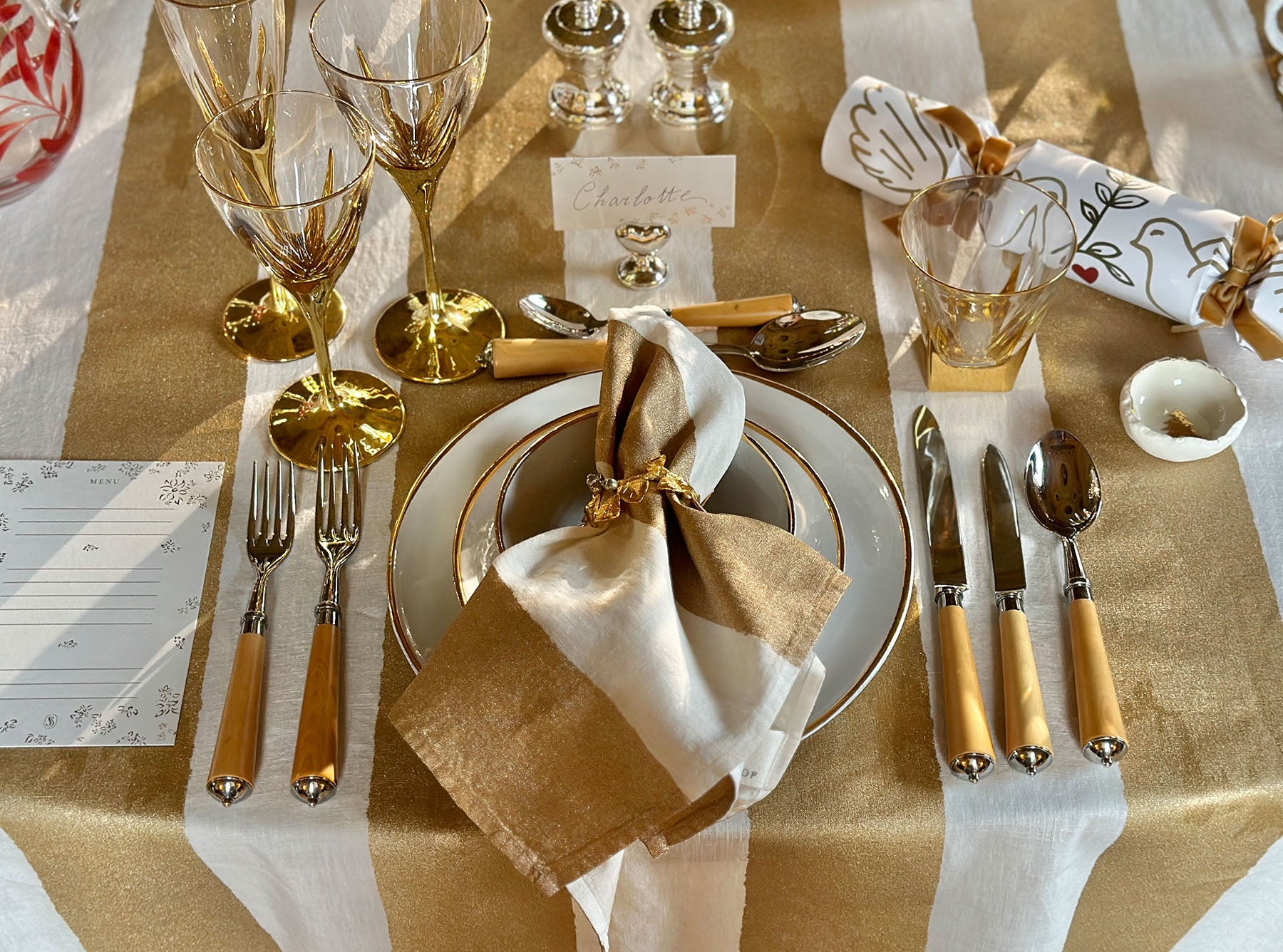 Silver Plated Heart Placecard Holders, Set of 6