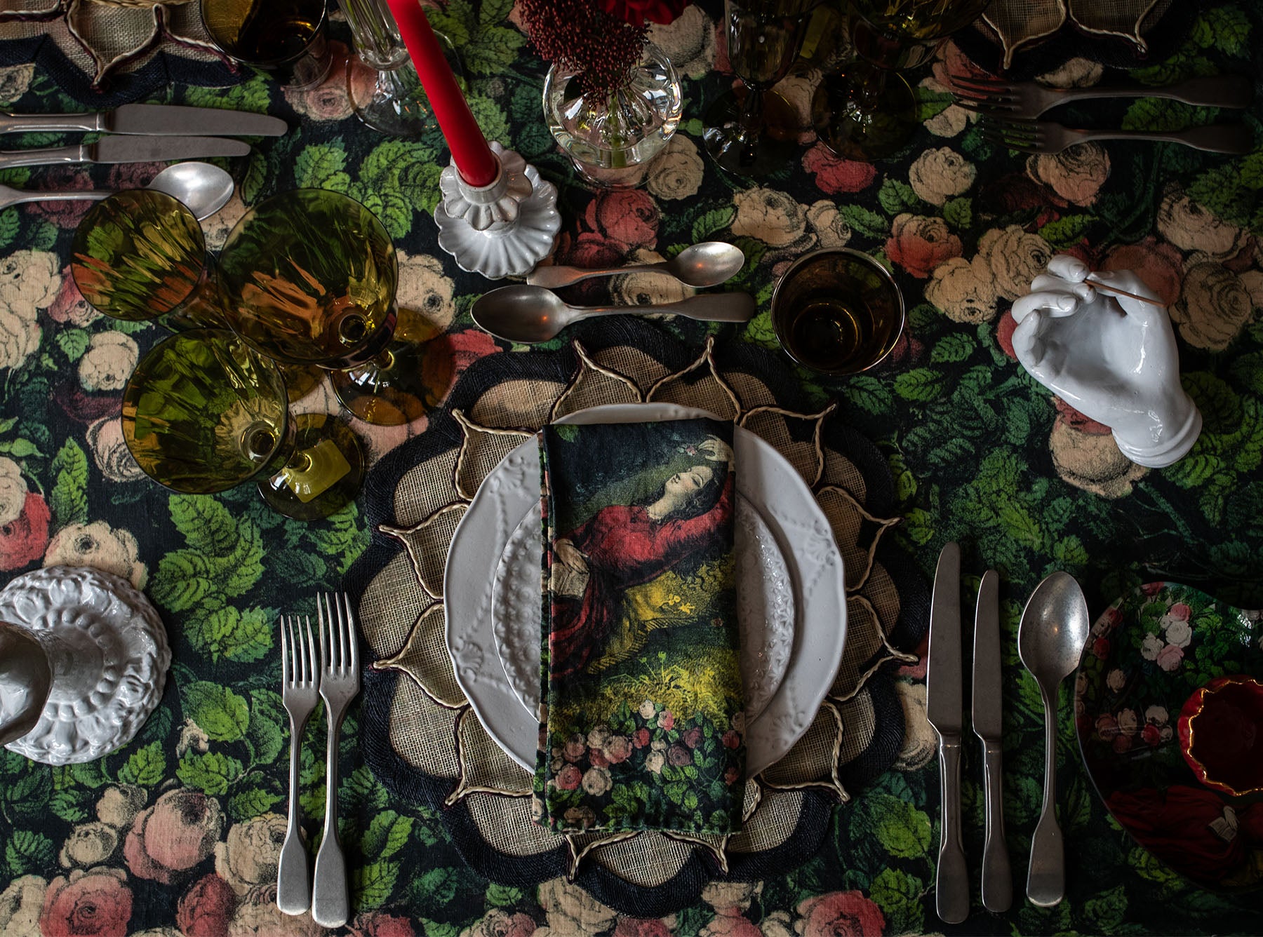 S&B x John Derian 'Sleeping Beauty' Linen Tablecloth
