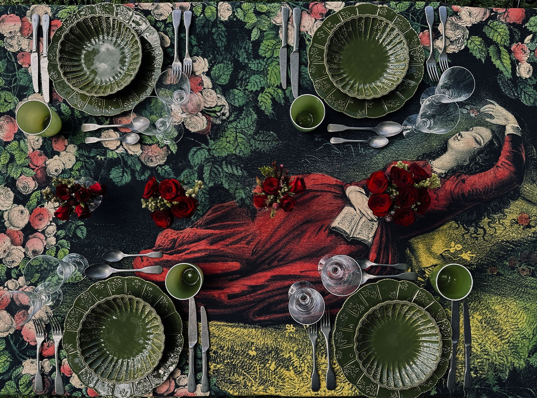 S&B x John Derian 'Sleeping Beauty' Linen Napkin 50x50cm