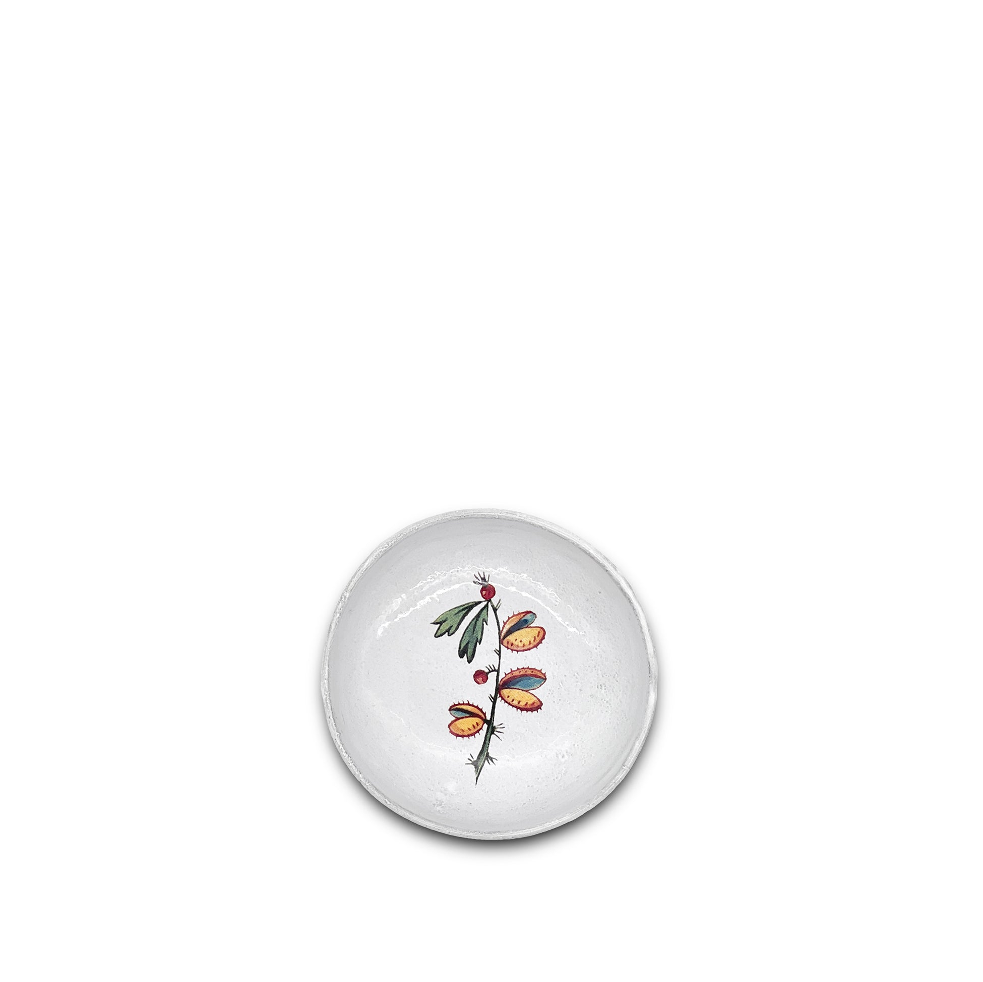 White Ceramic Small Yellow Bud Dish by Astier de Villatte, 11cm