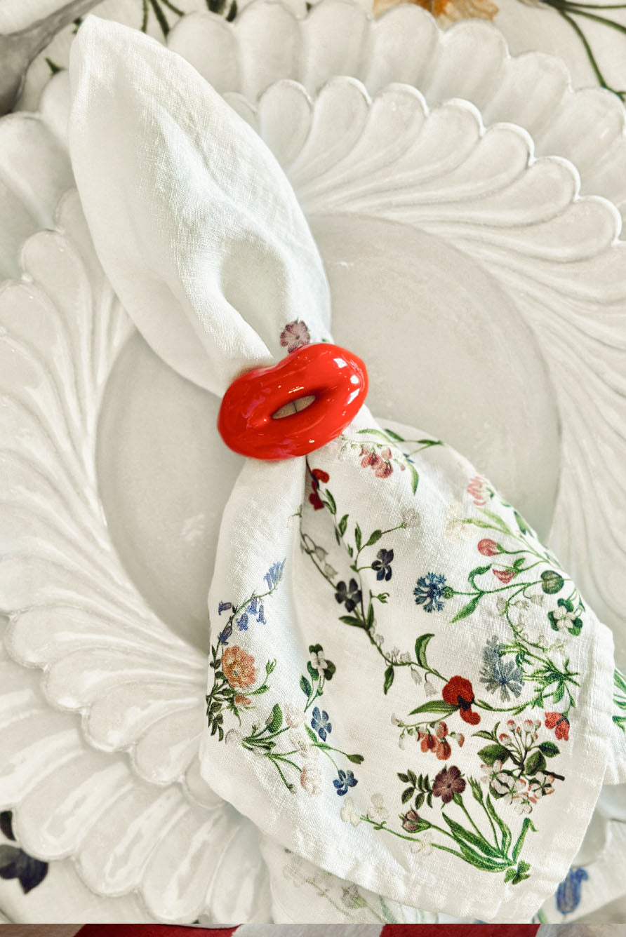 Hotlips Napkin Ring in Red, 4cm