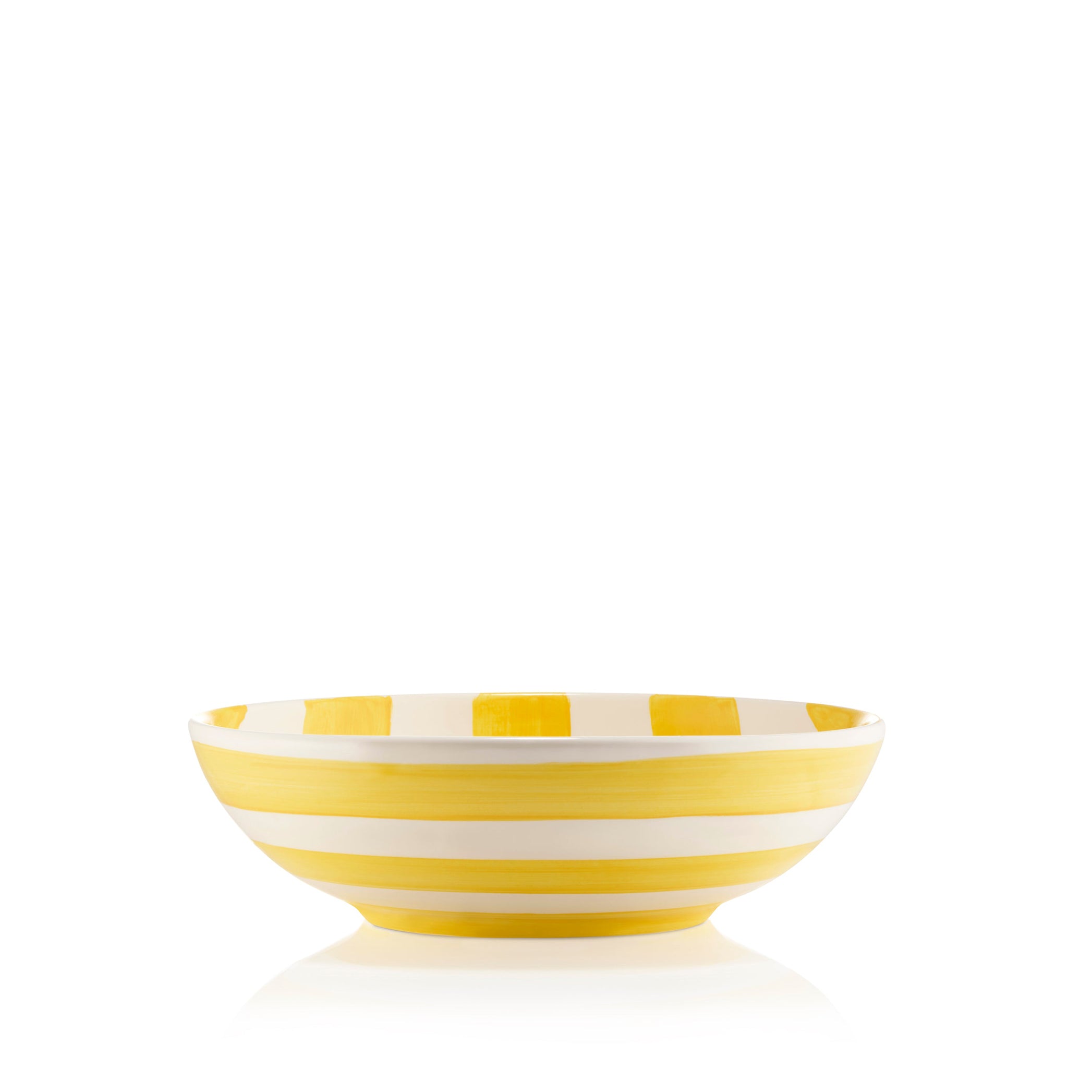 S&B Classic Stripe Serving Bowl in Yellow and White