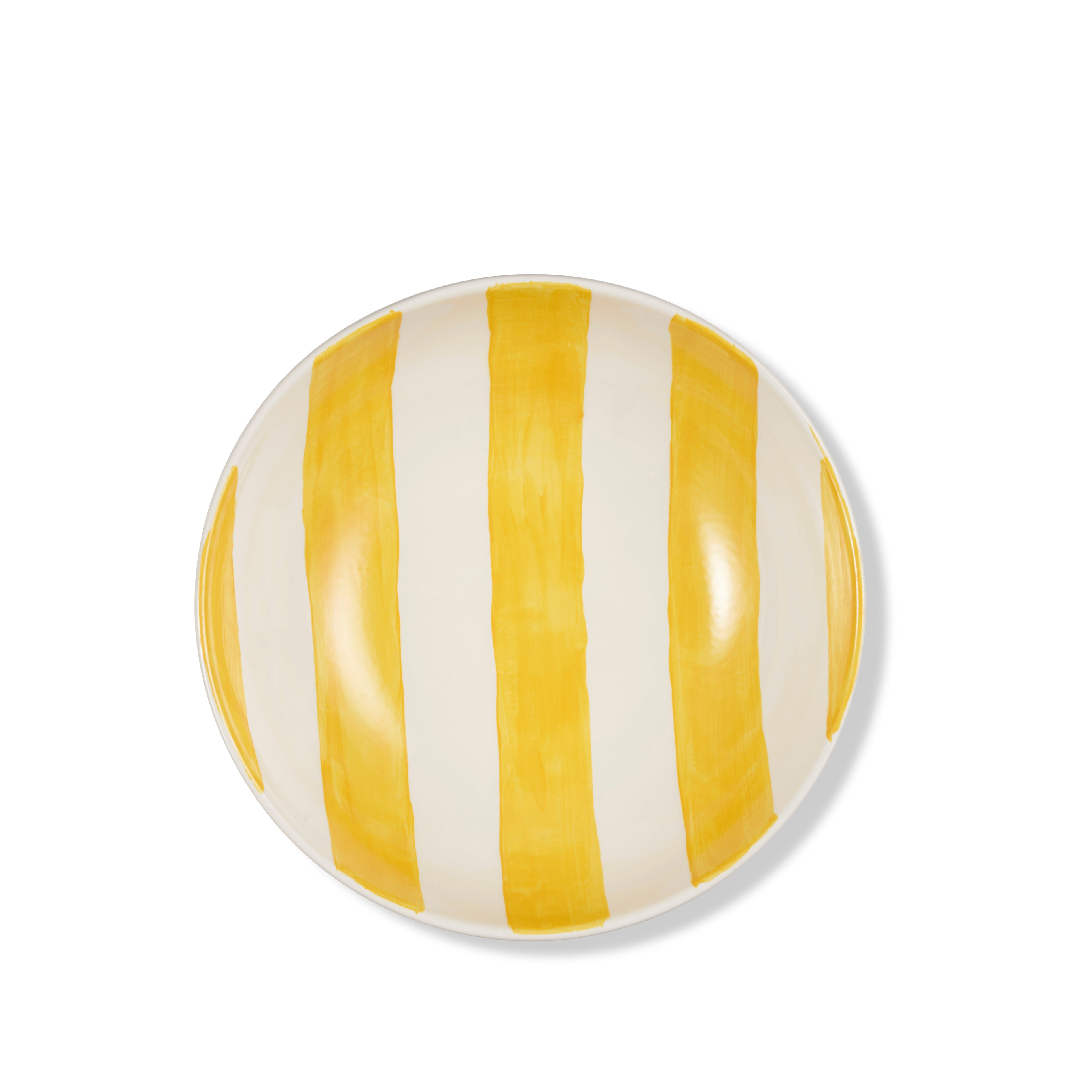 S&B Classic Stripe Serving Bowl in Yellow and White