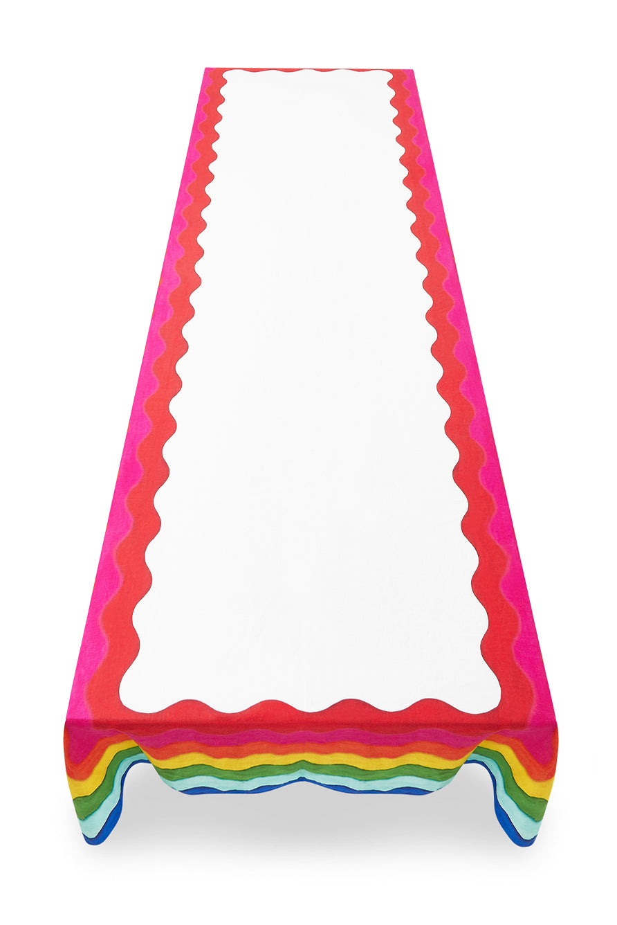 Sunrise Rainbow Linen Tablecloth in Multicolours