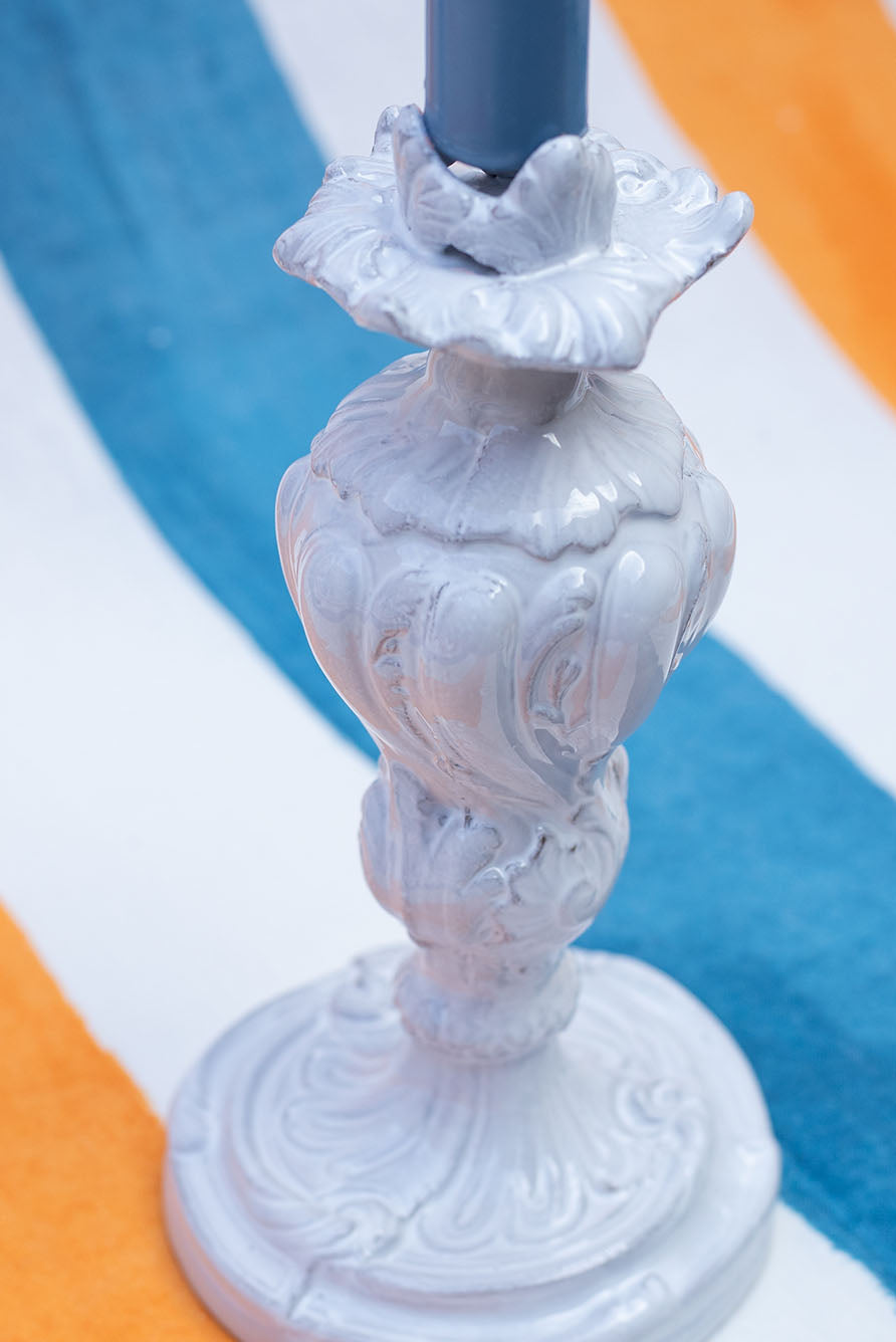 Pair of Small Tom Candlesticks by Astier de Villatte, 20.5cm