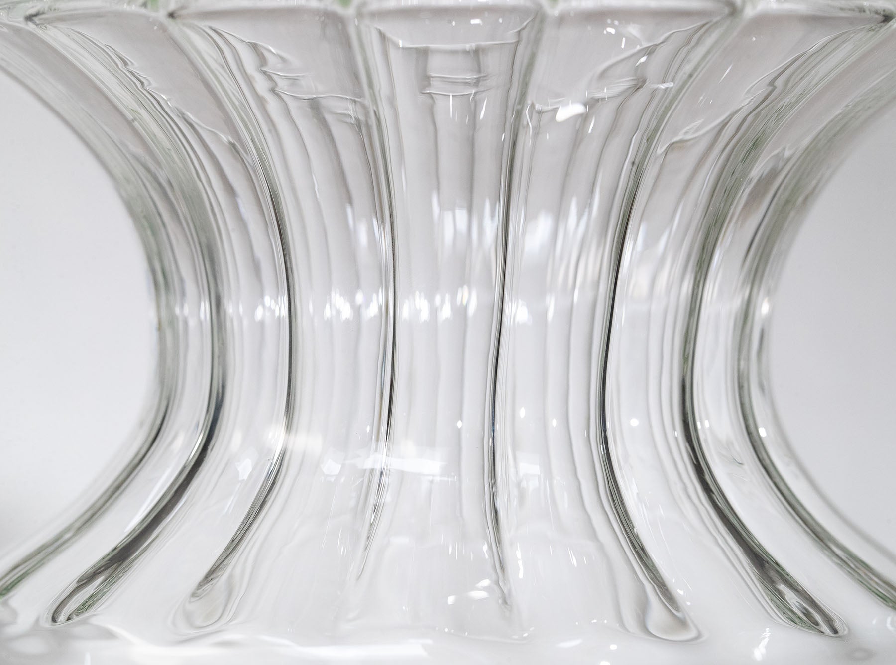 Tall Aurora Clear Handblown Glass Vase On Stand, 33cm