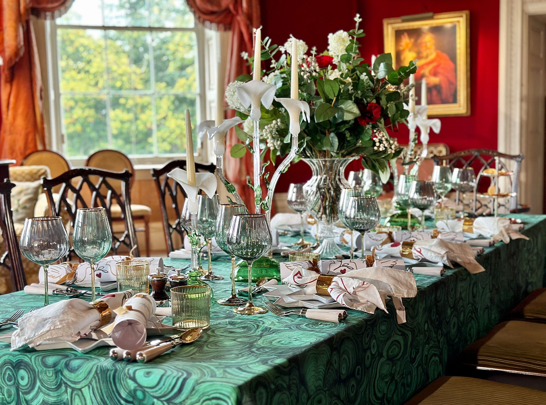 Tall Aurora Clear Handblown Glass Vase On Stand, 33cm