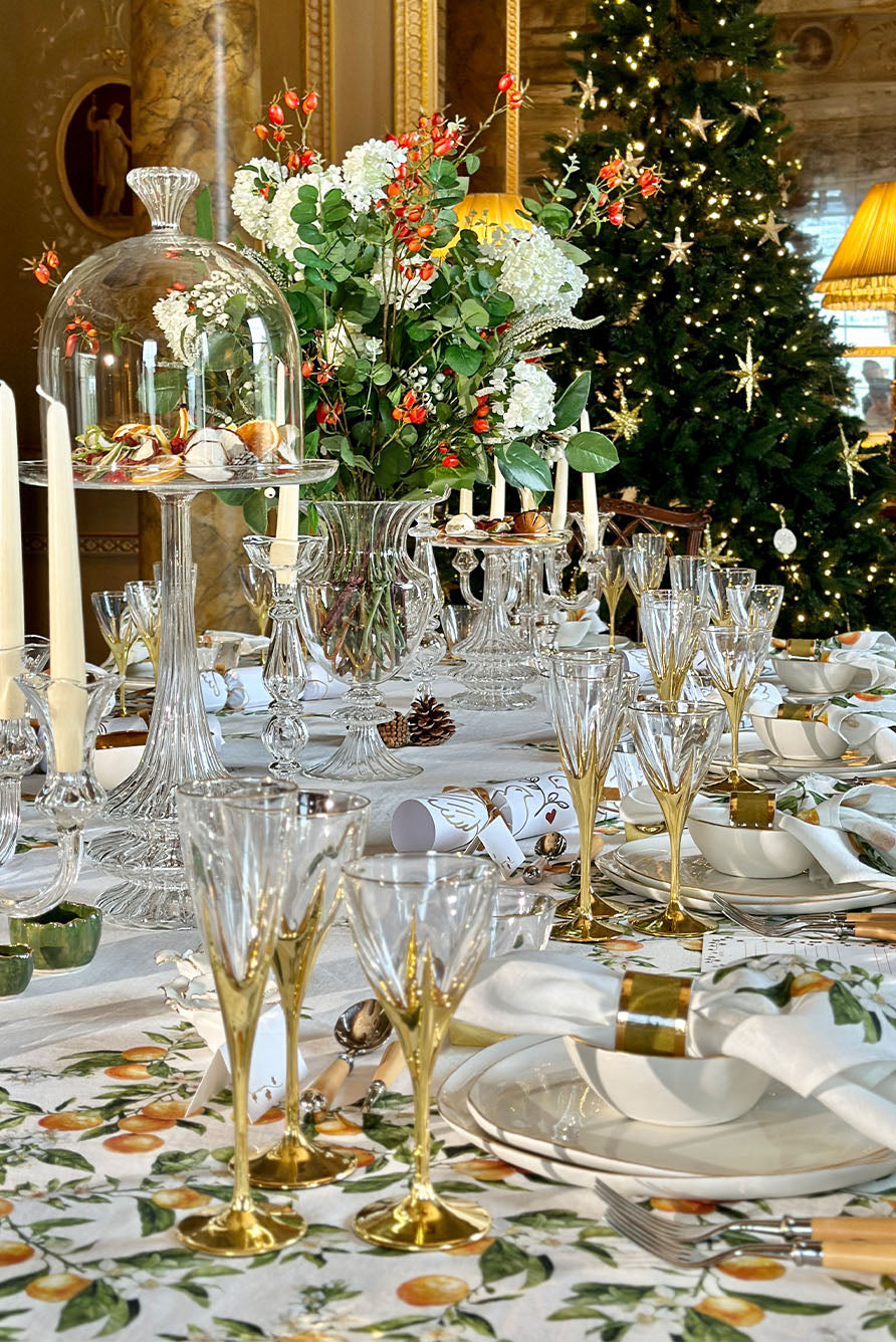 Tall Aurora Clear Handblown Glass Vase On Stand, 33cm