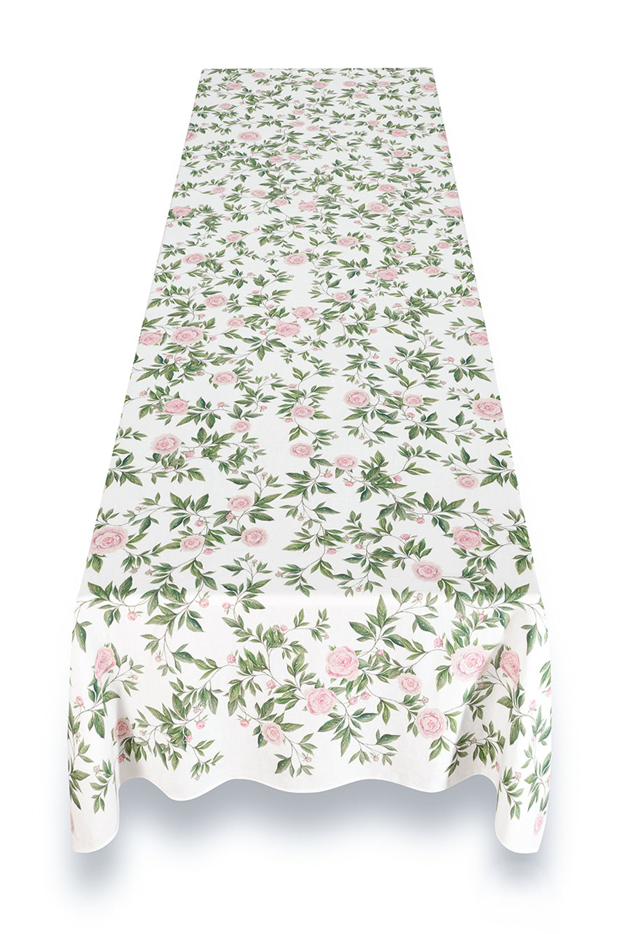'Trailing Peony' Linen Tablecloth