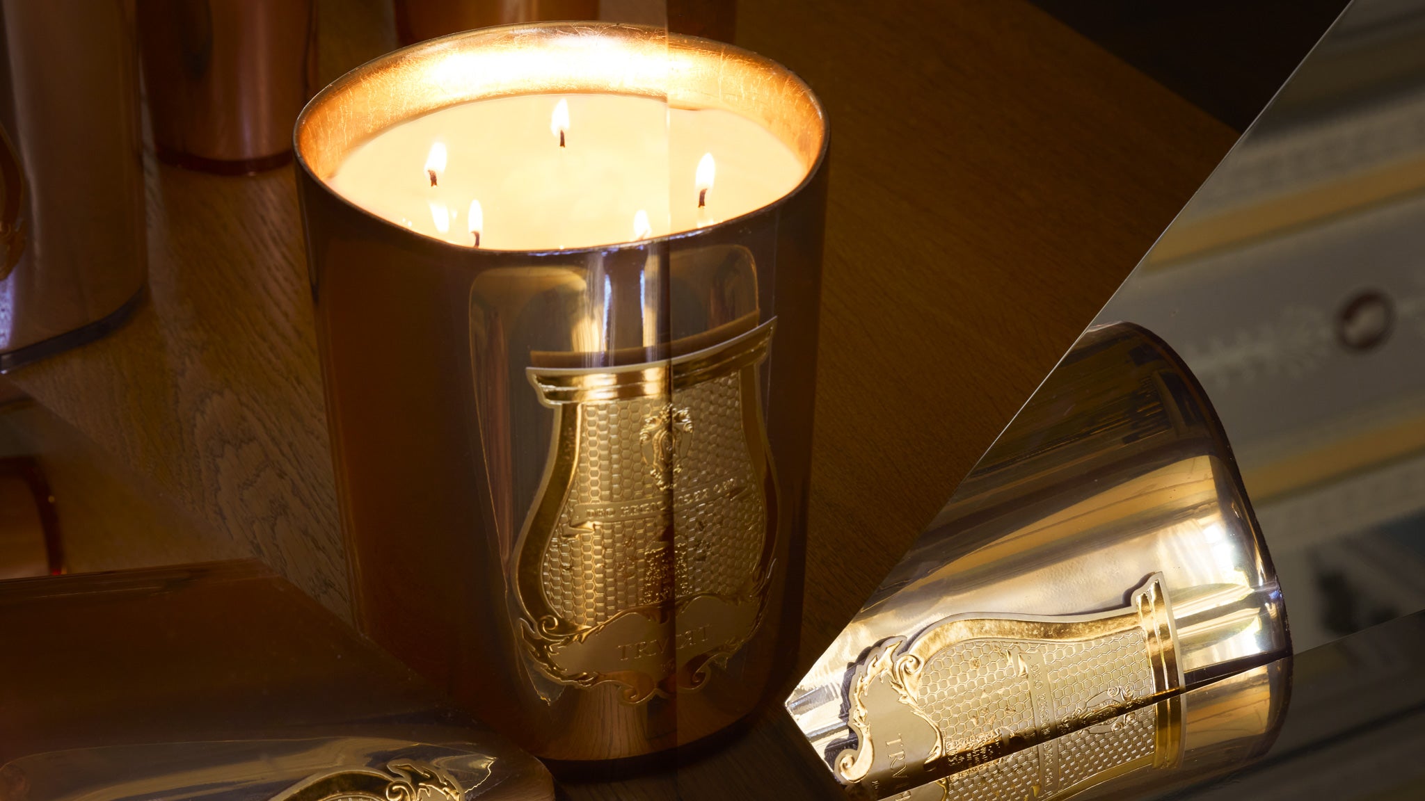 'Galerie des Flammes' Woody Smoky Scented Candle, 'Nuit des Glaces' Special Edition by Trudon, 270g (Gold)