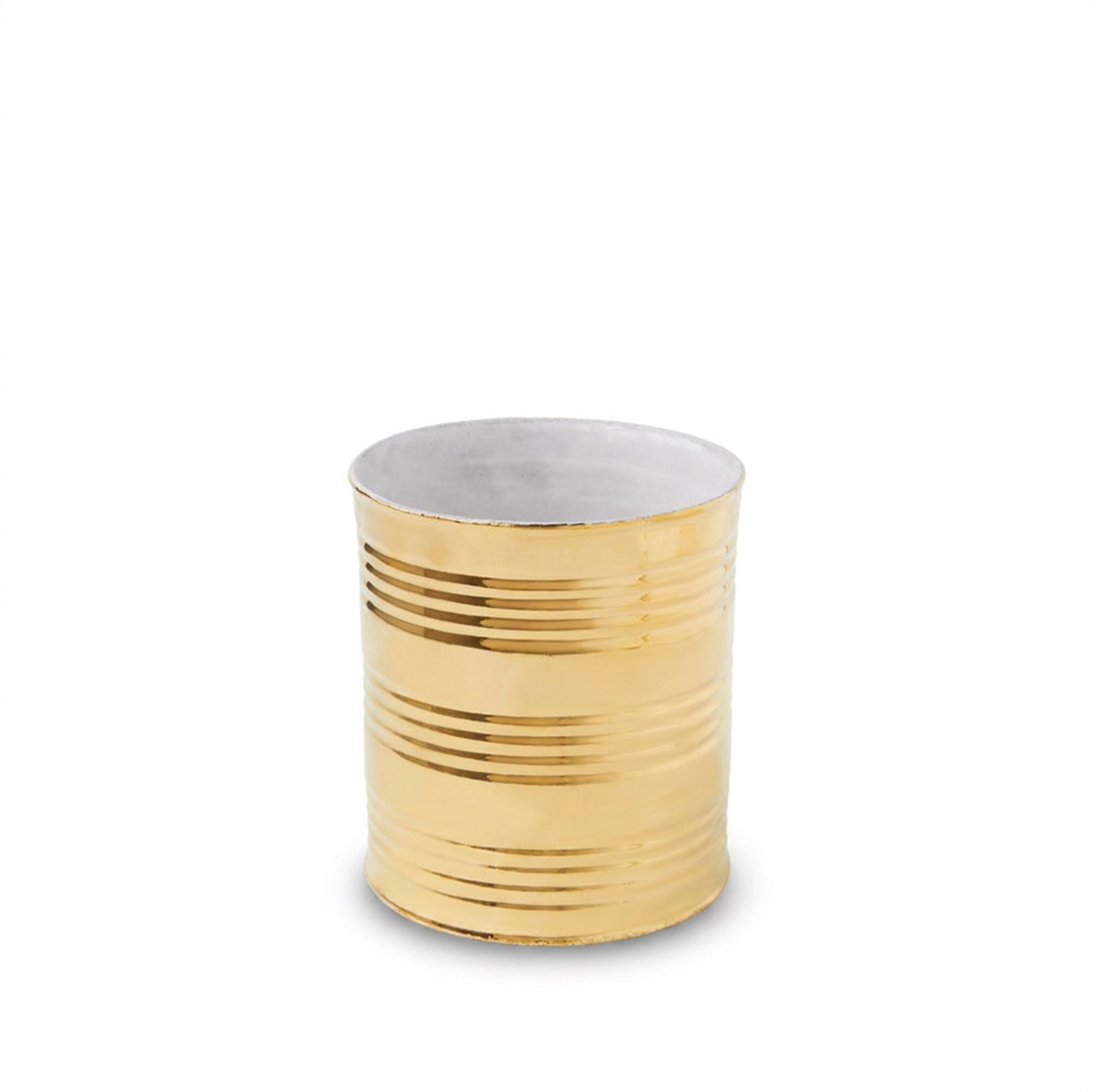 Large Gold Plated Ceramic Conserve Vase by Astier de Villatte, 16cm