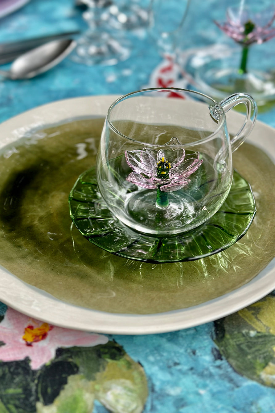 Handmade Porcelain Dinner Plate in Olive Green, 27cm
