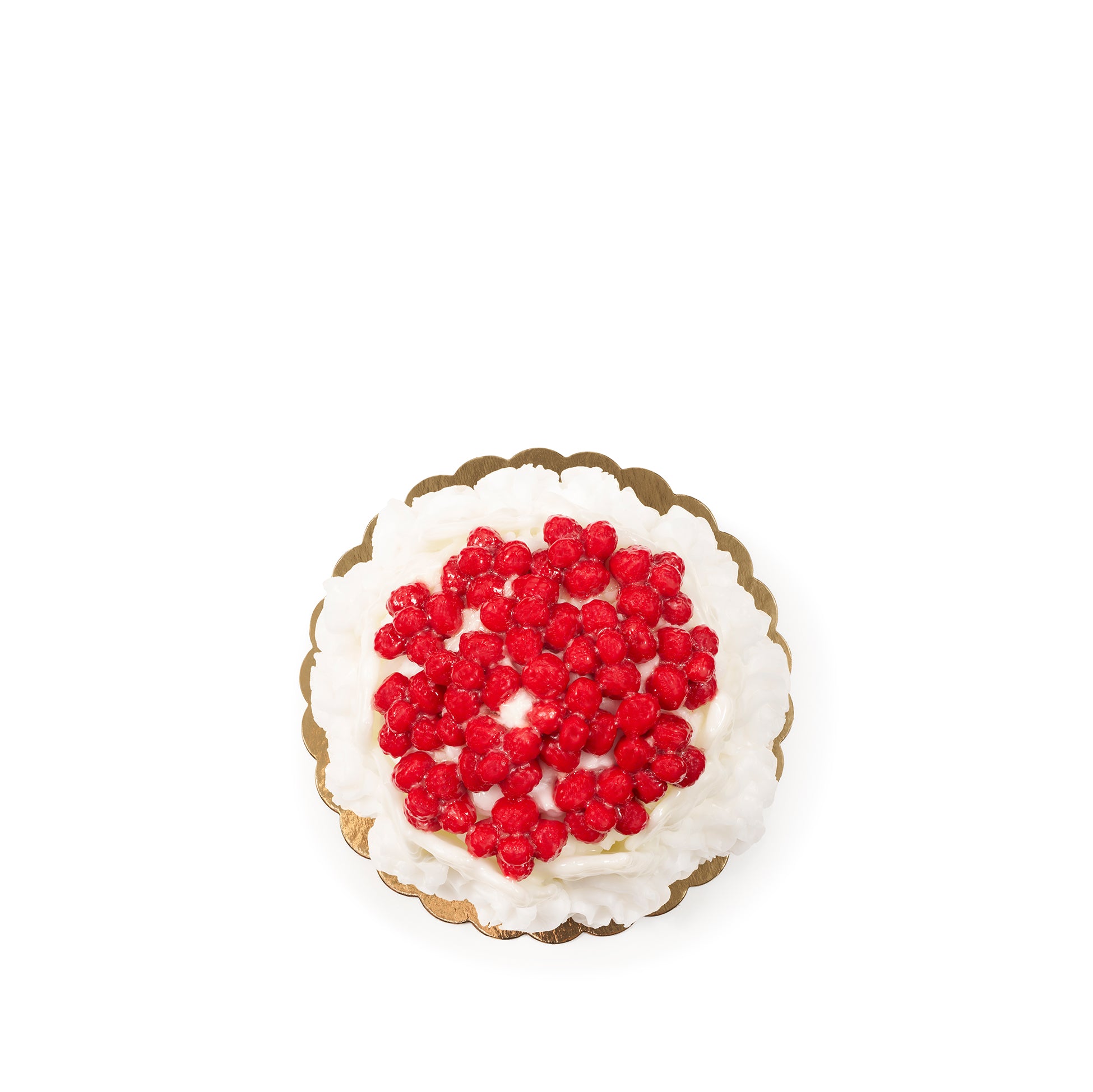 White Chocolate Berry Cake Decorative Candle, H.16 Ø18cm