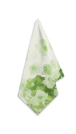 'Hydrangea' Linen Napkin in Green, 50x50cm
