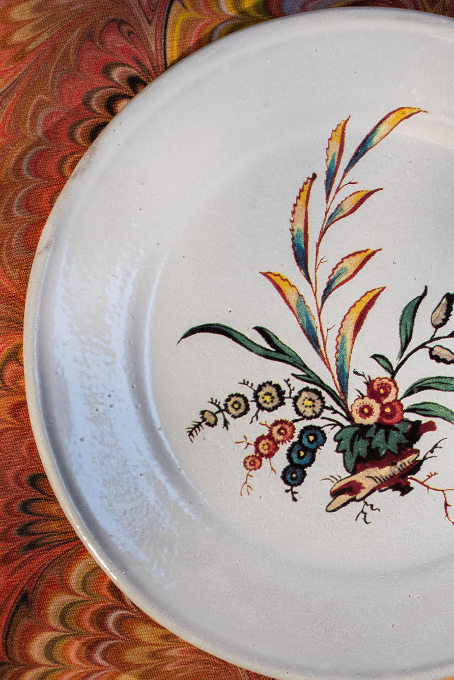 White Ceramic 'Bearberry' Dessert/Side Plate by Astier de Villatte, 19cm