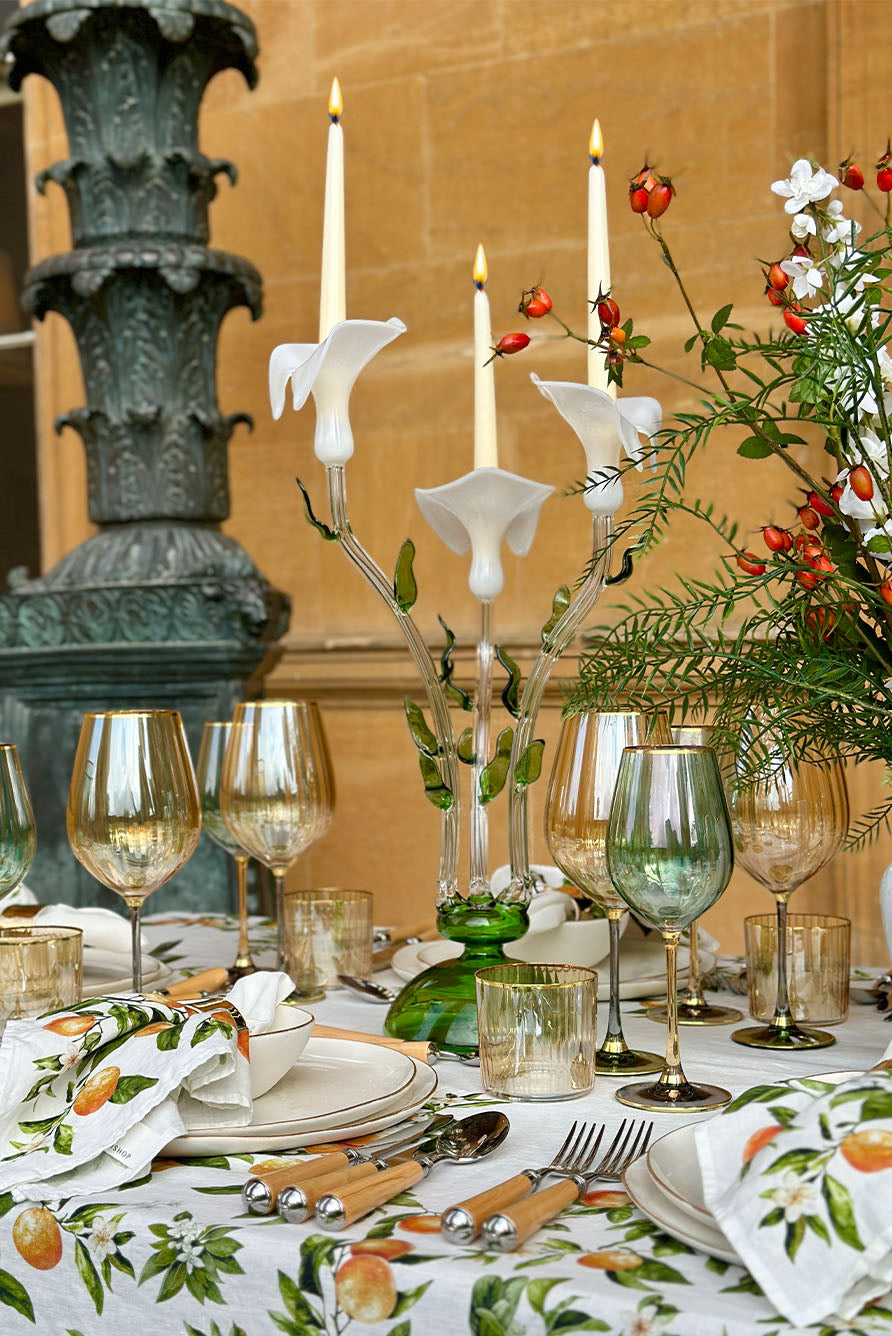 S&B Set of 2 Tapered Candles in Ivory, 25cm