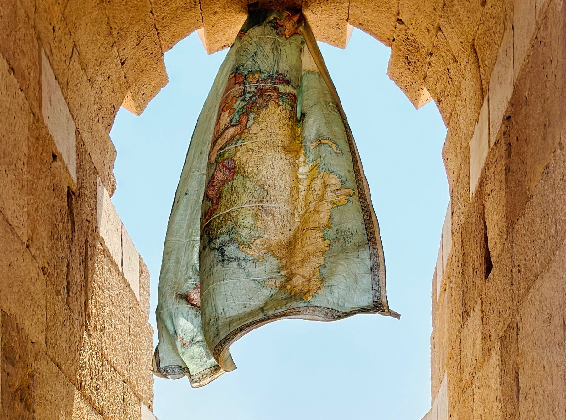 1914 Nautical World Map Linen Tablecloth