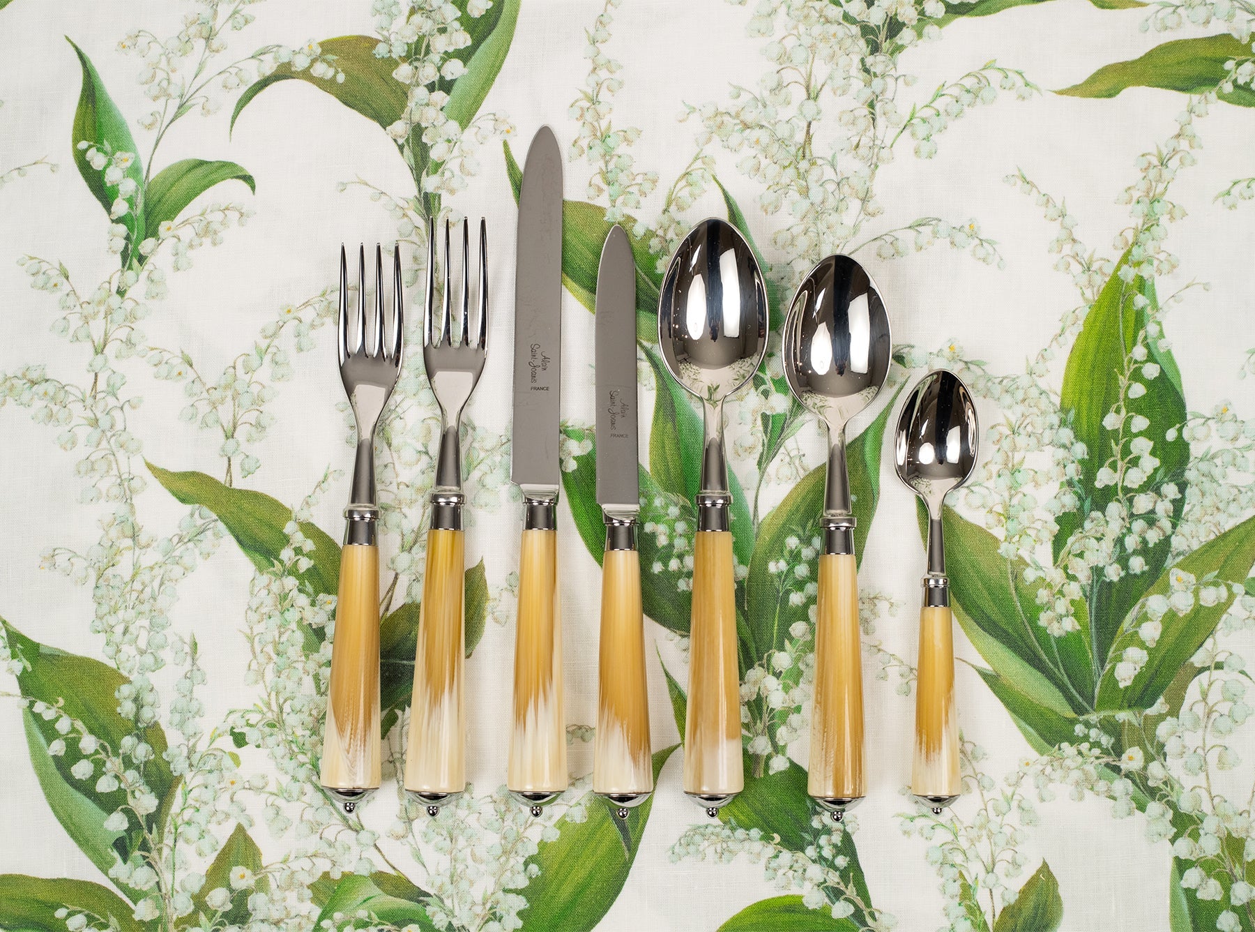 Julia Light Horn Resin & Stainless Steel 7 Piece Cutlery Set
