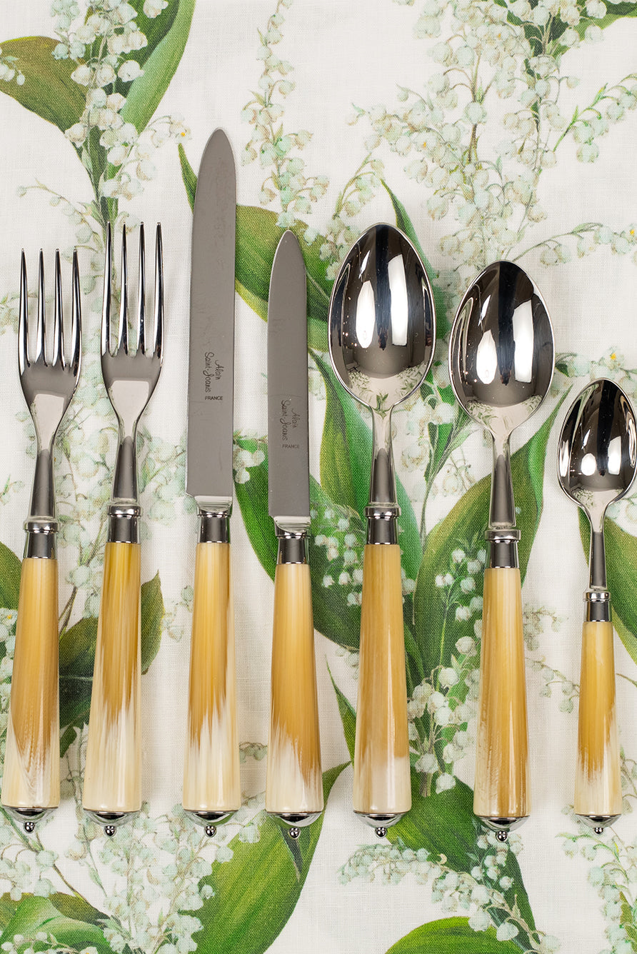Julia Light Horn Resin & Stainless Steel 7 Piece Cutlery Set