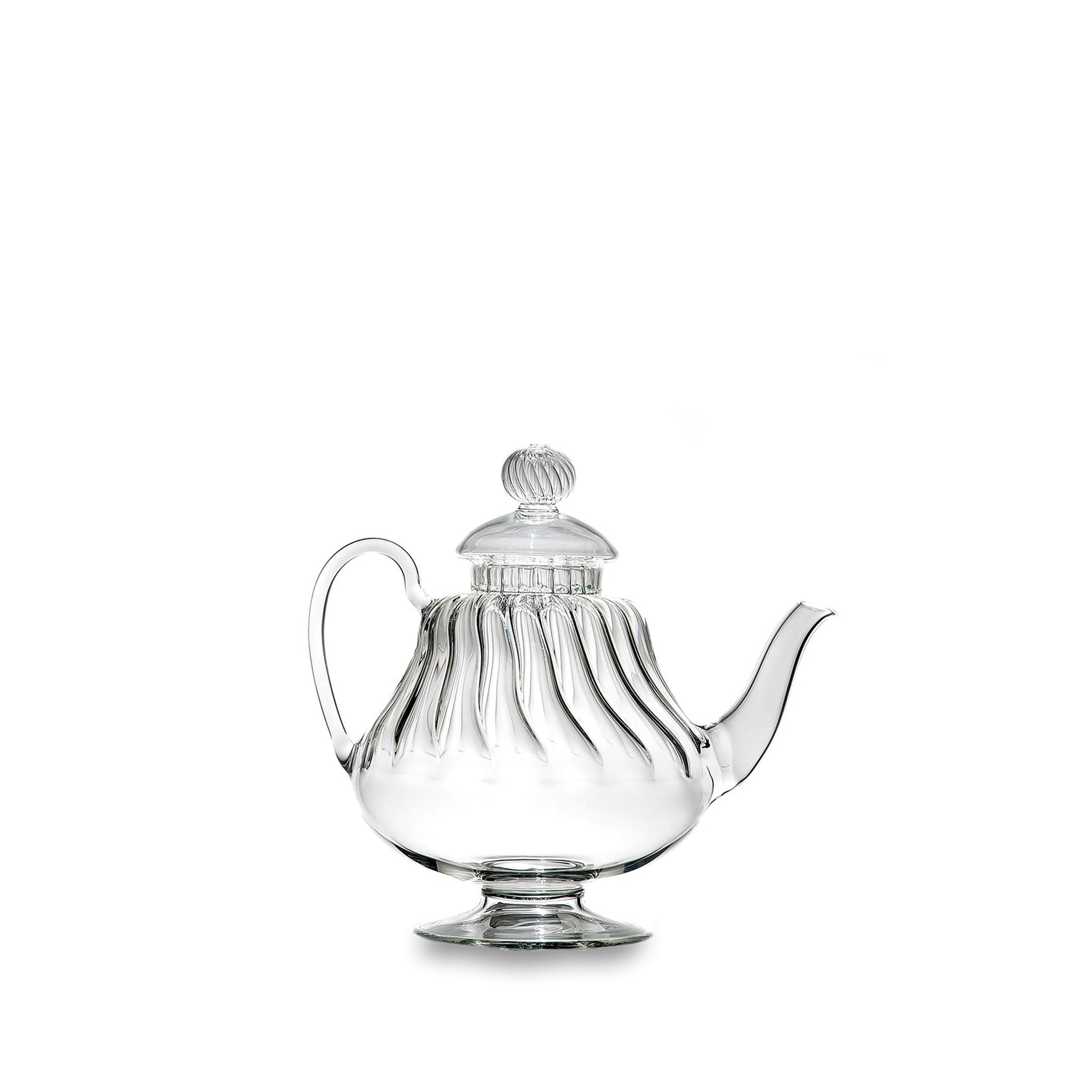 Clear Handblown Glass Teapot, 25cm