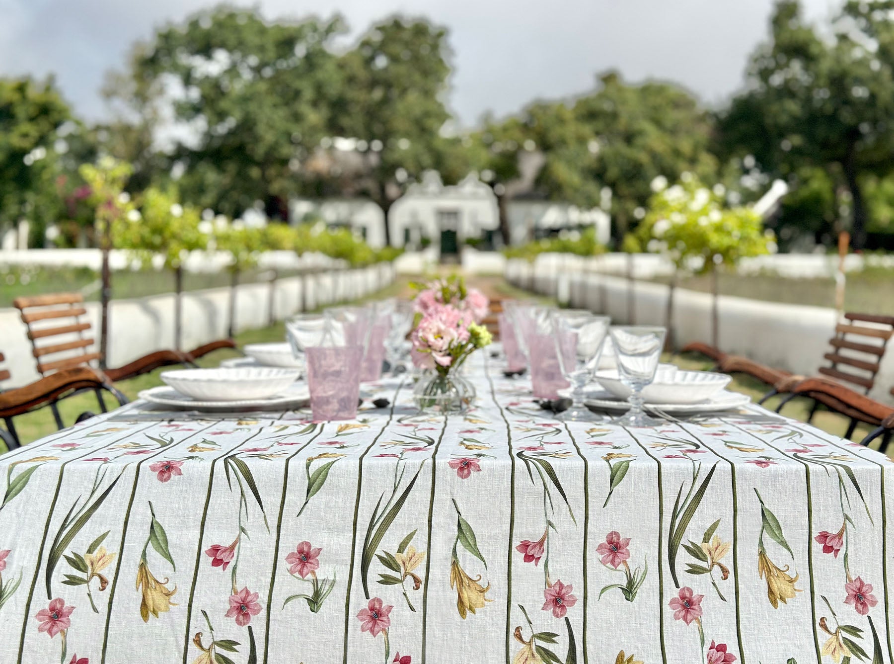 'Gladioli' Linen Tablecloth