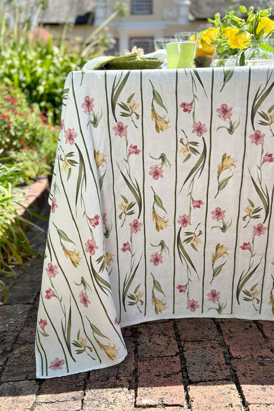 'Gladioli' Linen Tablecloth