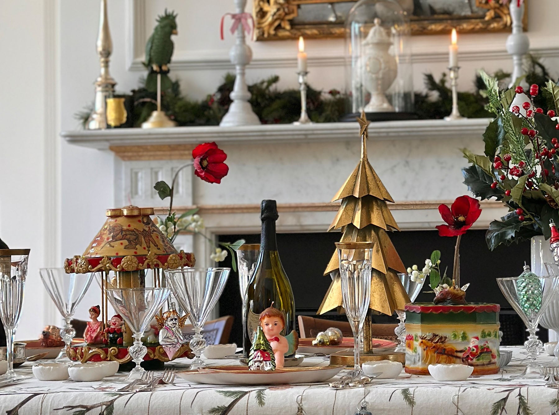Christmas Carousel Decorative Candle, H.32 Ø23.5cm