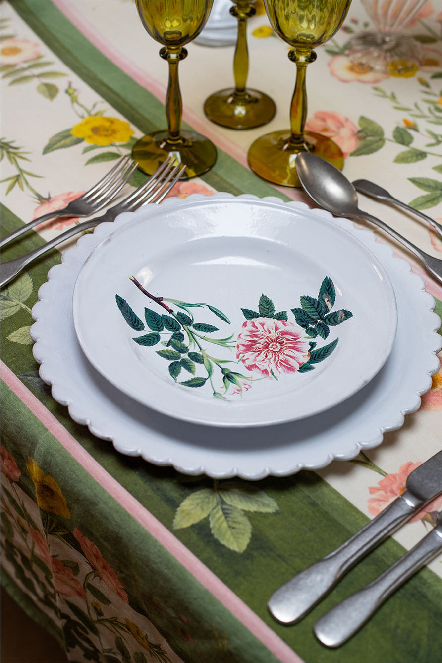 Daisy Dinner Plate by Astier de Villatte, 31cm