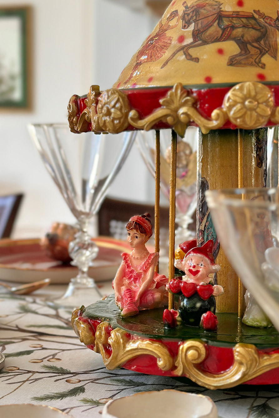 Christmas Carousel Decorative Candle, H.32 Ø23.5cm