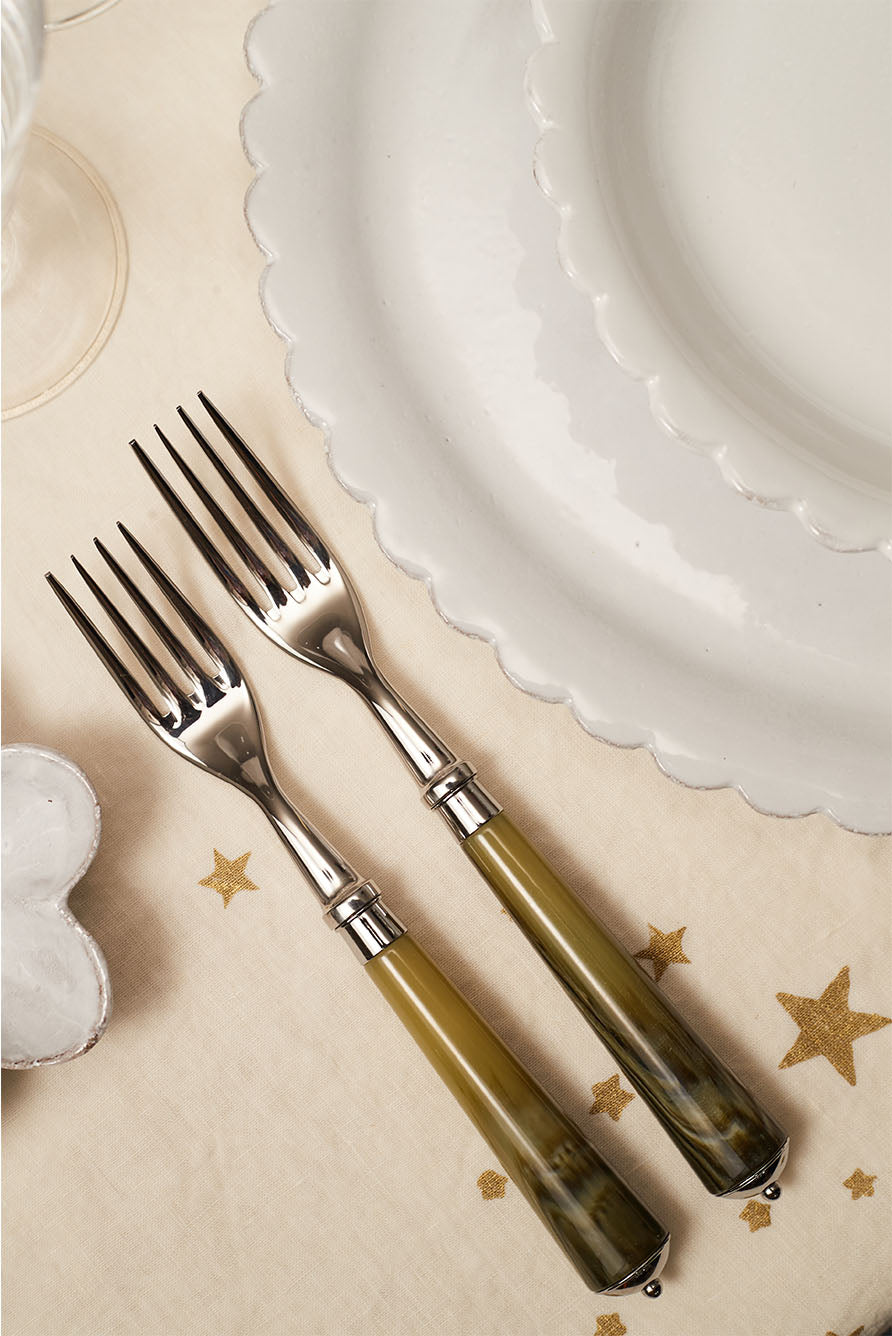 Julia Green Resin & Stainless Steel 7 Piece Cutlery Set