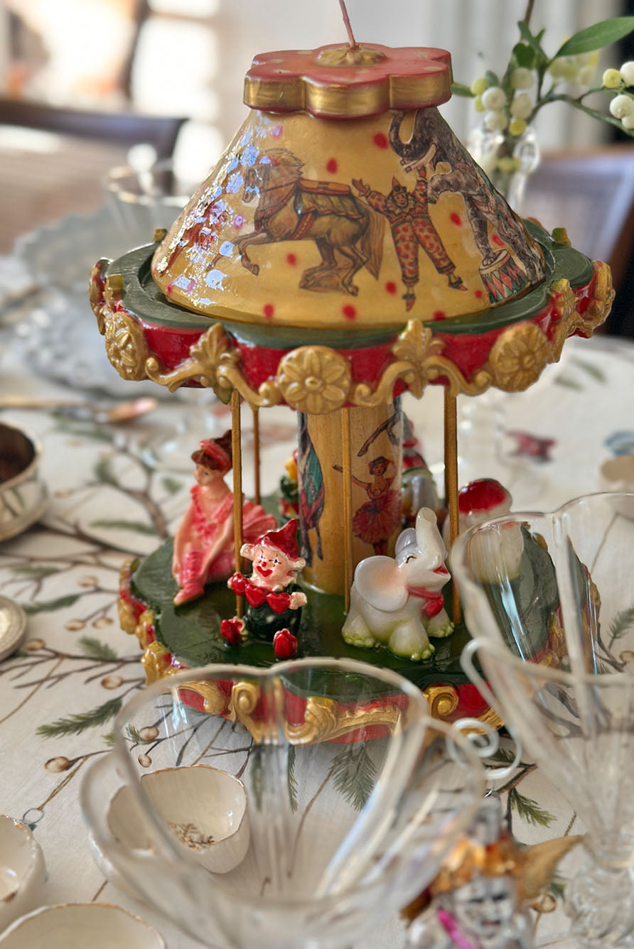 Christmas Carousel Decorative Candle, H.32 Ø23.5cm