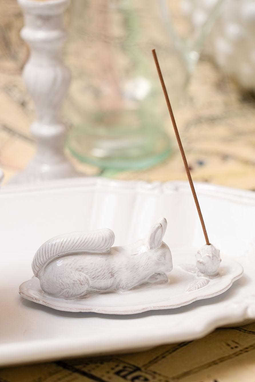 White Ceramic Squirrel Incense Holder by Astier de Villatte, 15cm