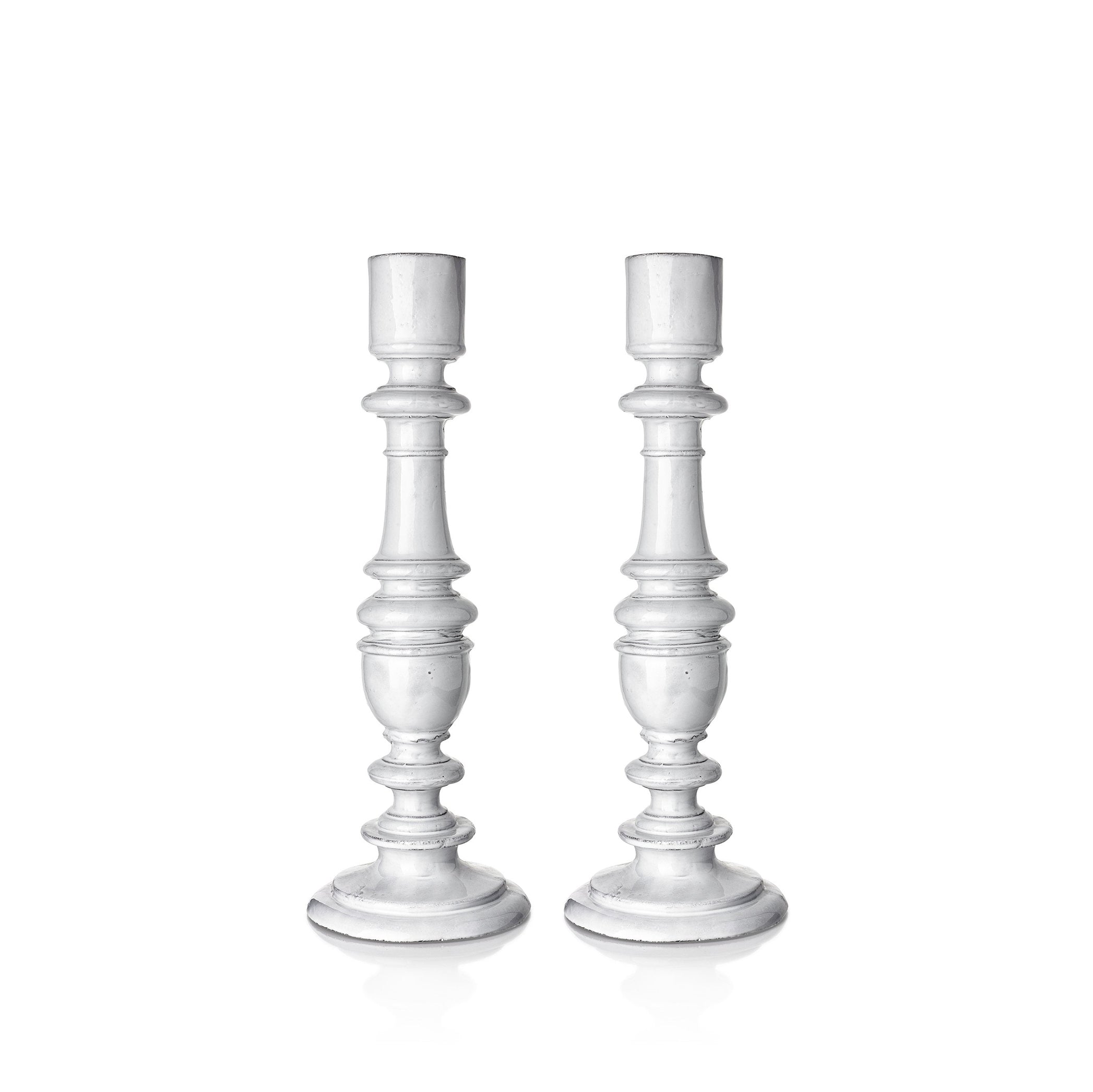 Pair of Balustre Candlesticks By Astier de Villatte, 49cm
